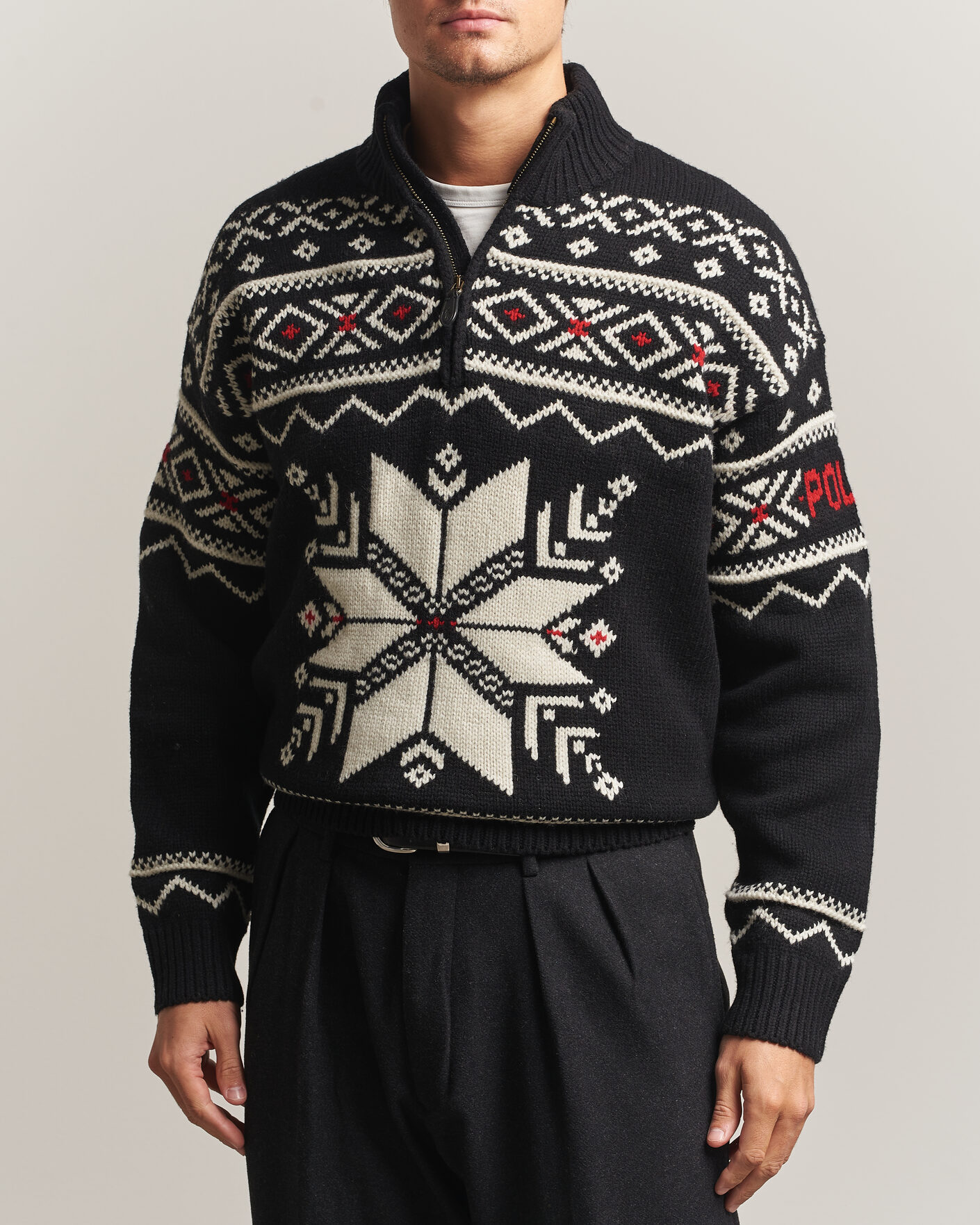 Herre | Gensere | Polo Ralph Lauren | Wool Cotton Blend Sweater Black Combo