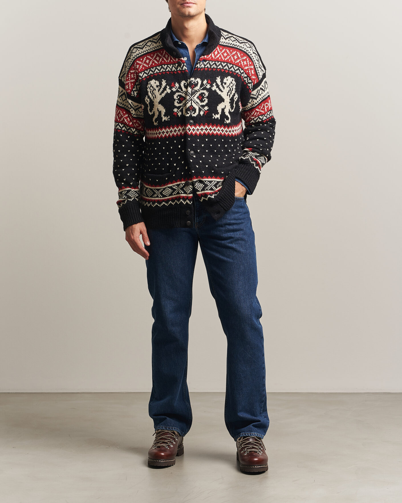 Herre | Gensere | Polo Ralph Lauren | Cotton/Cashmere Cardigan Black Combo