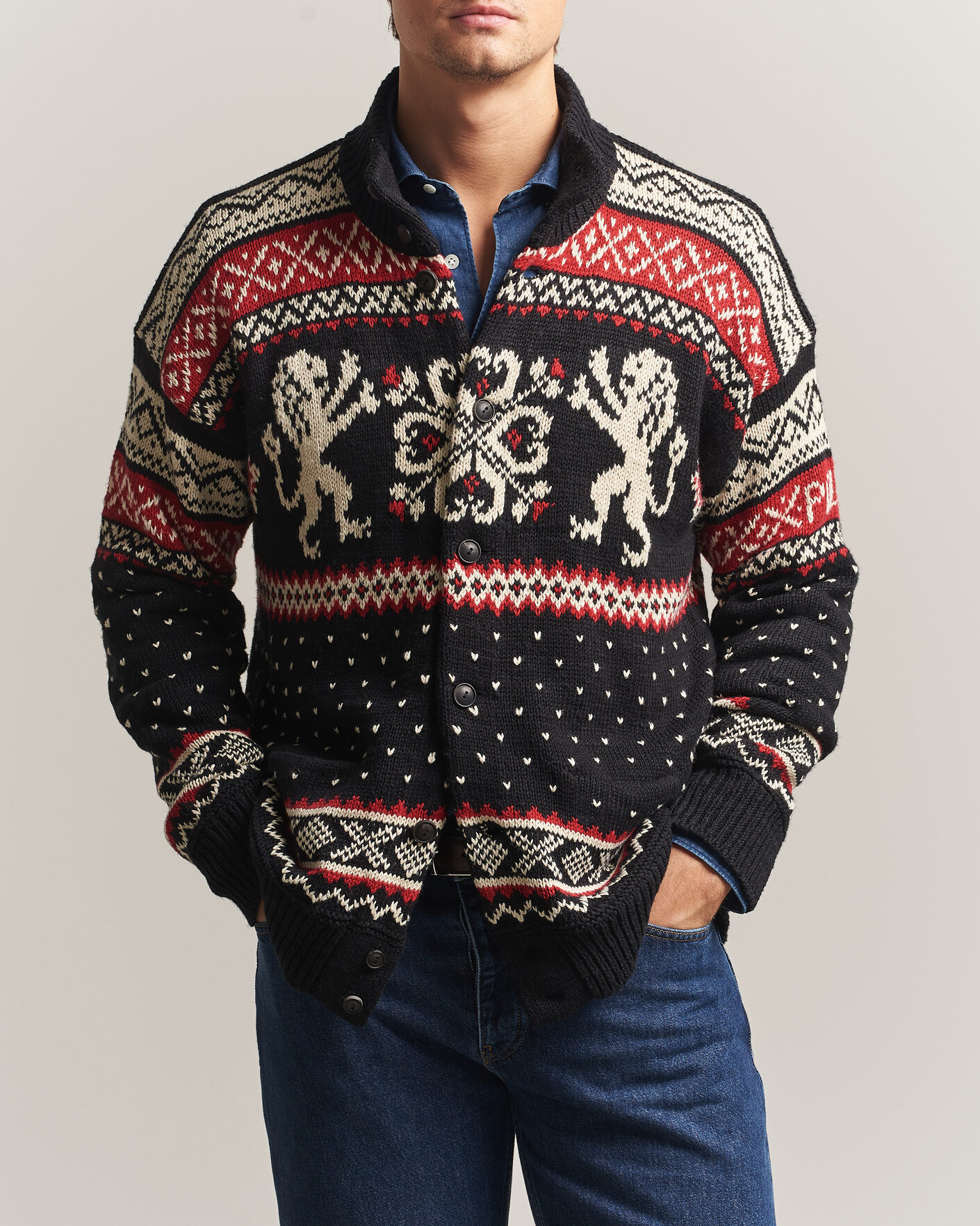 Herre | Gensere | Polo Ralph Lauren | Cotton/Cashmere Cardigan Black Combo