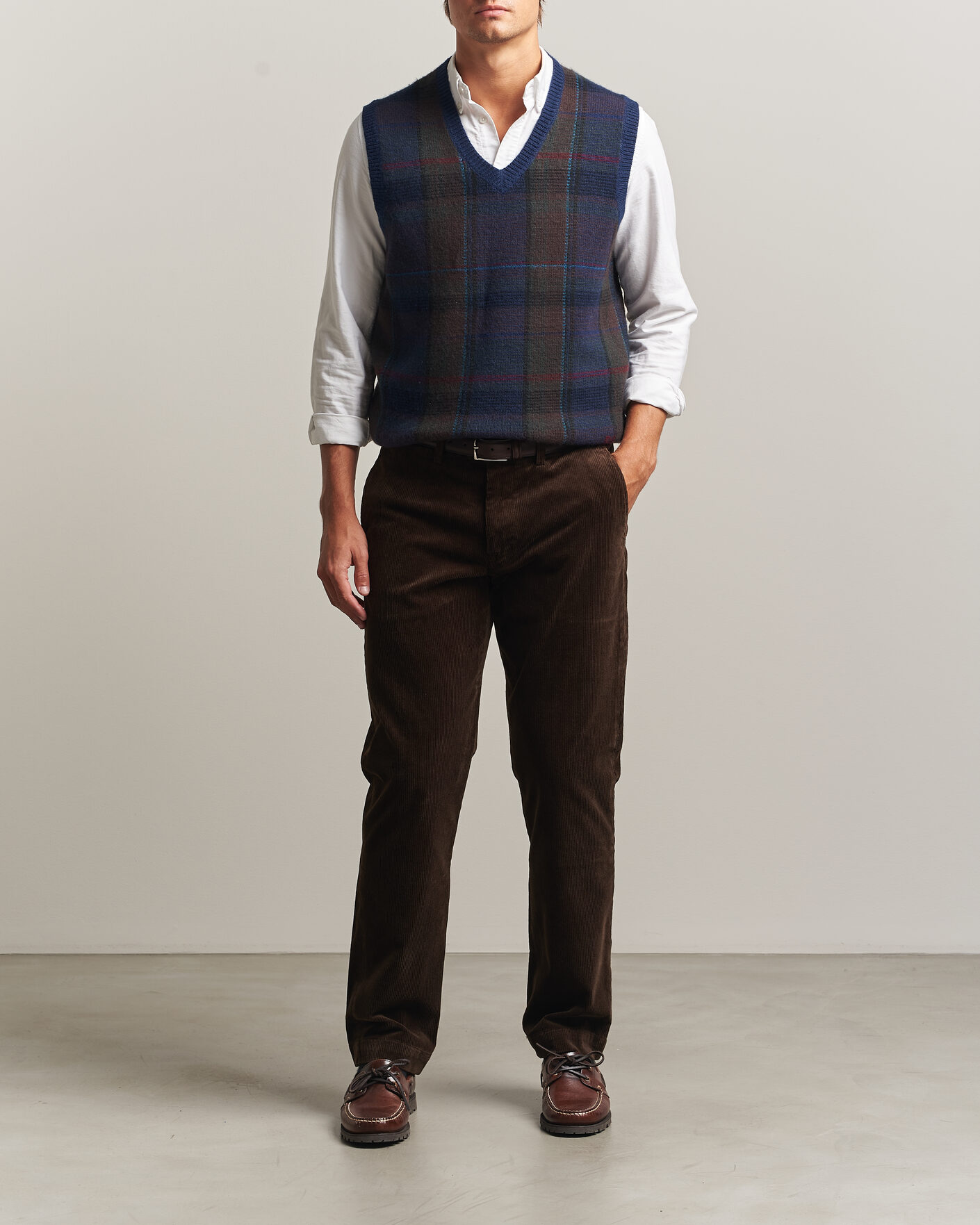 Herre | Gensere | Polo Ralph Lauren | Hudson Cotton Blend V-Neck Vest Navy Multi