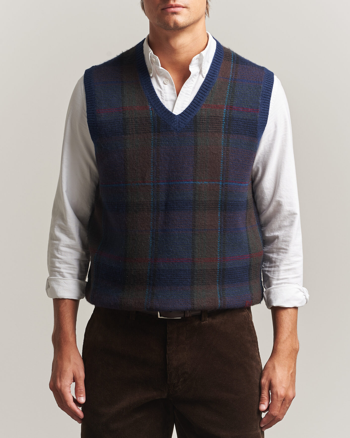 Herre | Gensere | Polo Ralph Lauren | Hudson Cotton Blend V-Neck Vest Navy Multi