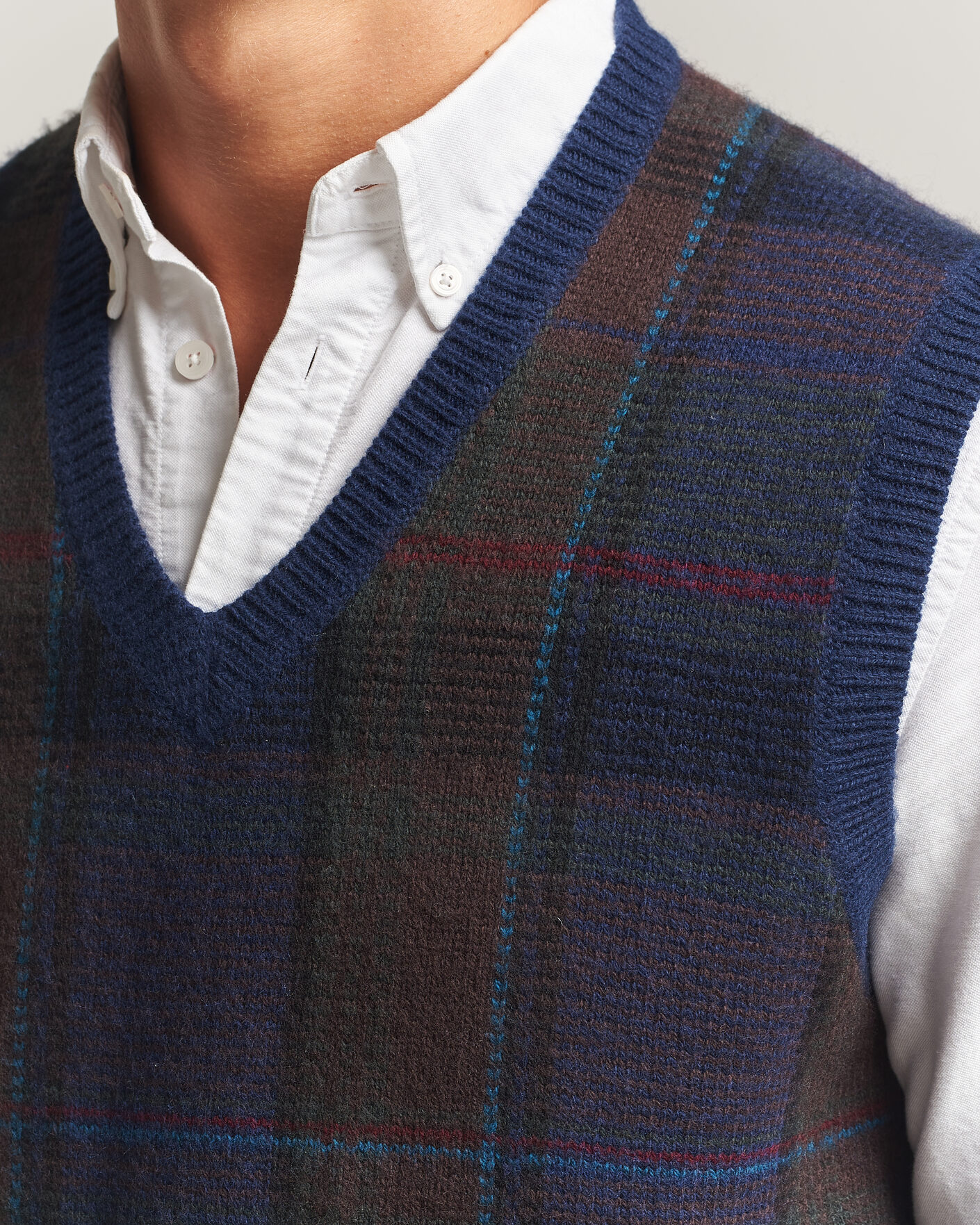 Herre | Gensere | Polo Ralph Lauren | Hudson Cotton Blend V-Neck Vest Navy Multi
