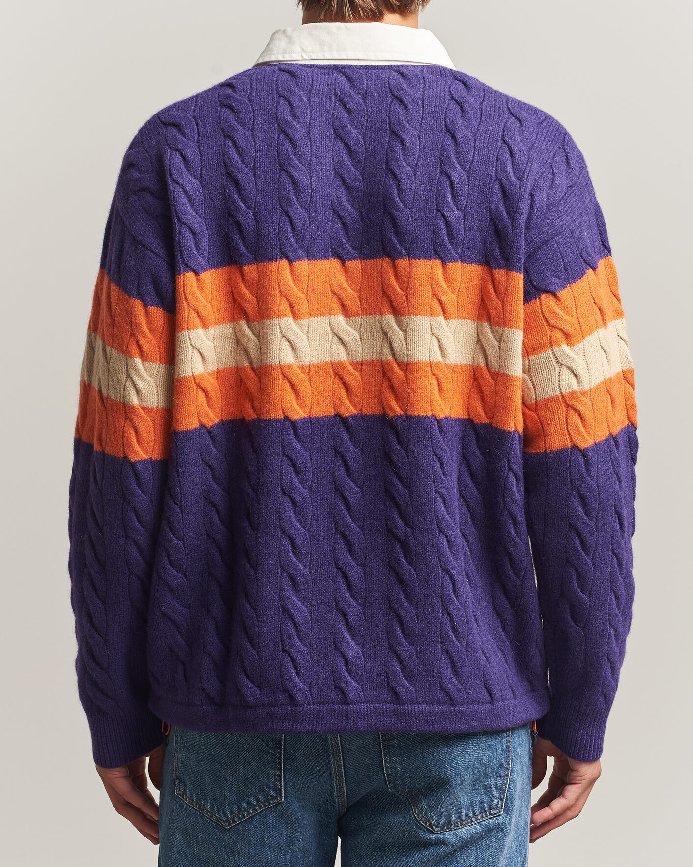Herre | Gensere | Polo Ralph Lauren | Wool Blend Cable Knitted Polo Purple Combo