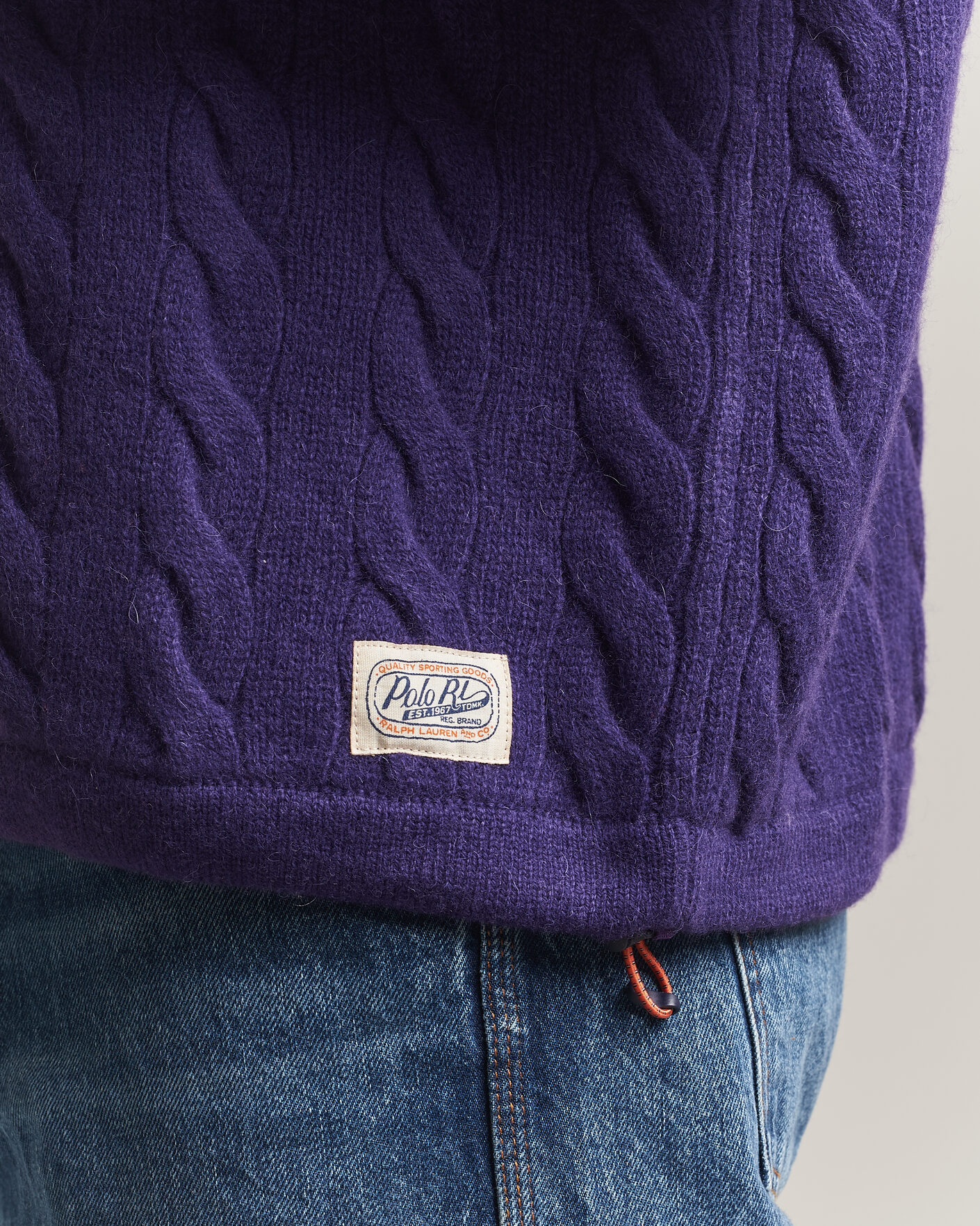 Herre | Gensere | Polo Ralph Lauren | Wool Blend Cable Knitted Polo Purple Combo