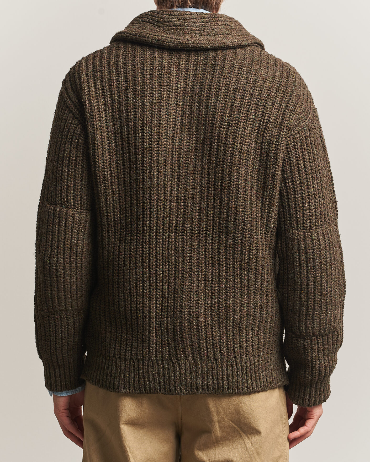 Herre | Gensere | Polo Ralph Lauren | Wool Blend Shawl Collar Cardigan Olive Brown Marl