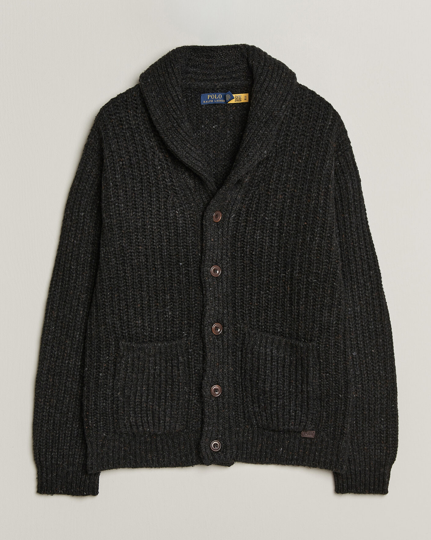 Herre | Gensere | Polo Ralph Lauren | Wool Blend Shawl Collar Cardigan Black Marl