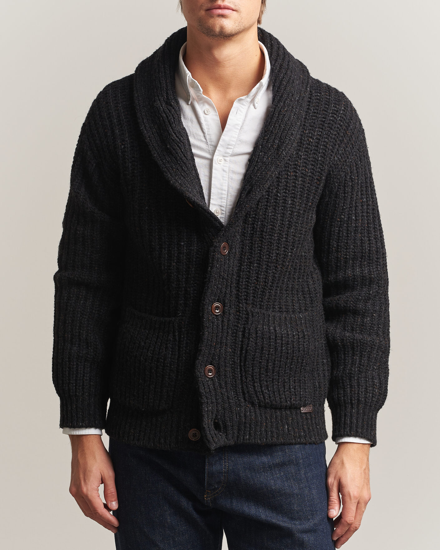 Herre | Gensere | Polo Ralph Lauren | Wool Blend Shawl Collar Cardigan Black Marl
