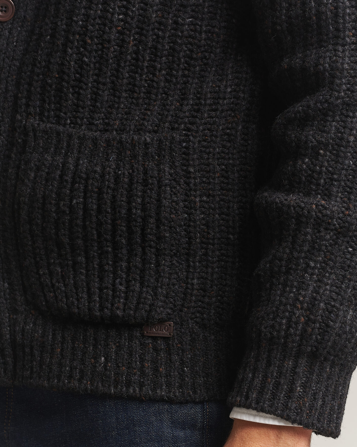 Herre | Gensere | Polo Ralph Lauren | Wool Blend Shawl Collar Cardigan Black Marl