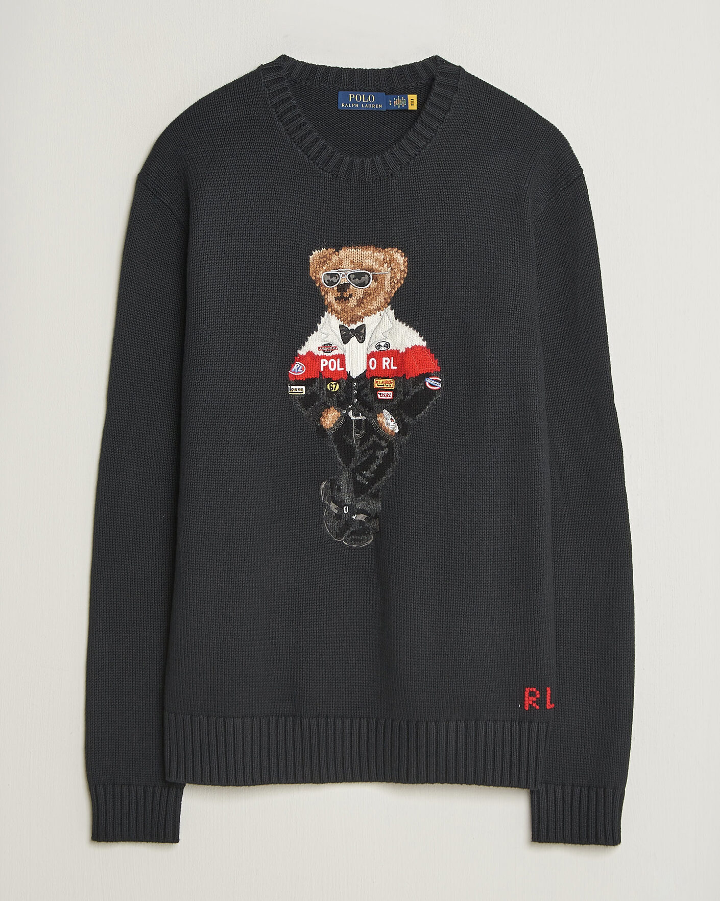 Herre | Gensere | Polo Ralph Lauren | Cotton Blend Bear Sweater Polo Black