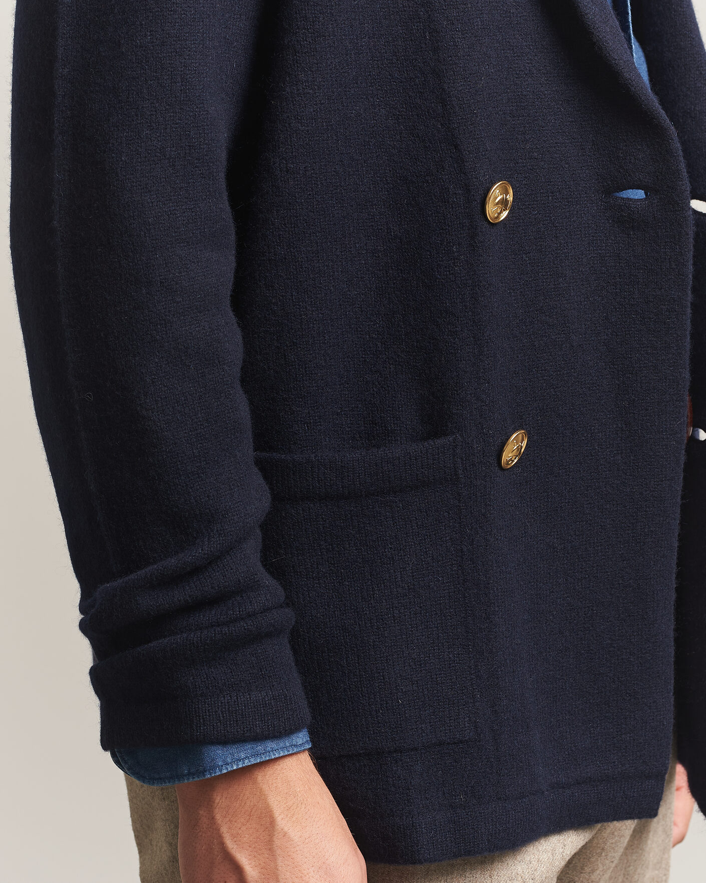 Herre | Gensere | Polo Ralph Lauren | Double Breasted Cashmere Cardigan Aviator Navy