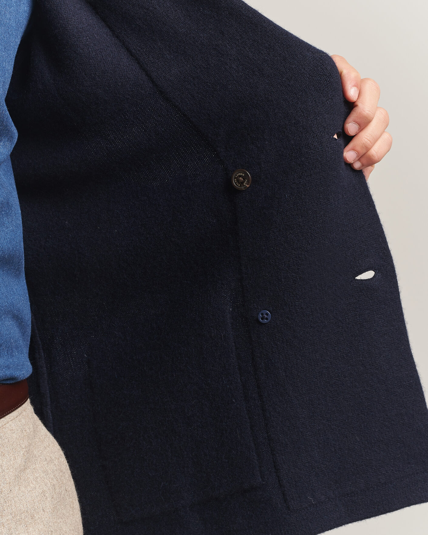 Herre | Gensere | Polo Ralph Lauren | Double Breasted Cashmere Cardigan Aviator Navy