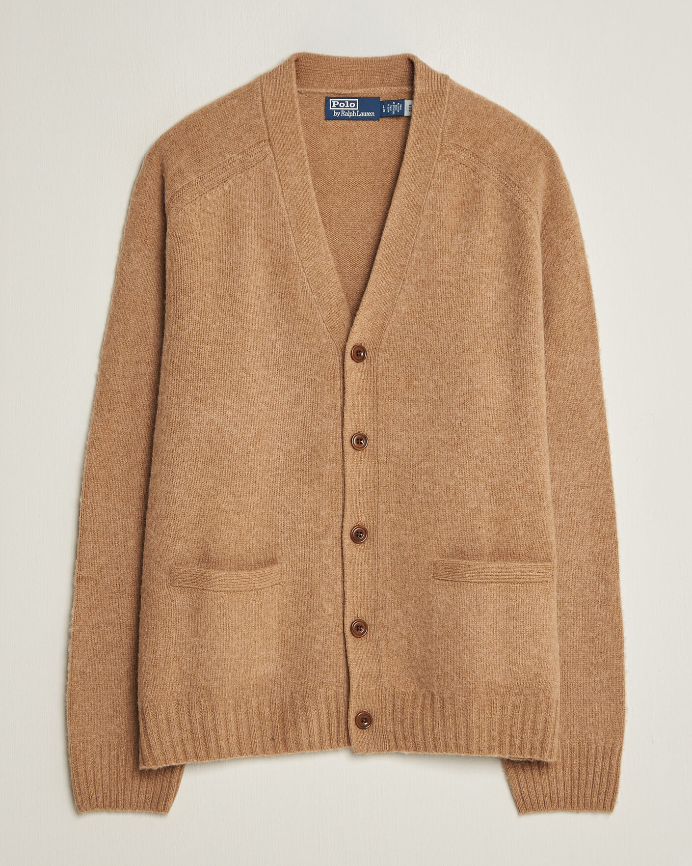 Herre | Gensere | Polo Ralph Lauren | Wool/Cashmere Patch Cardigan Crouton Tan Heather
