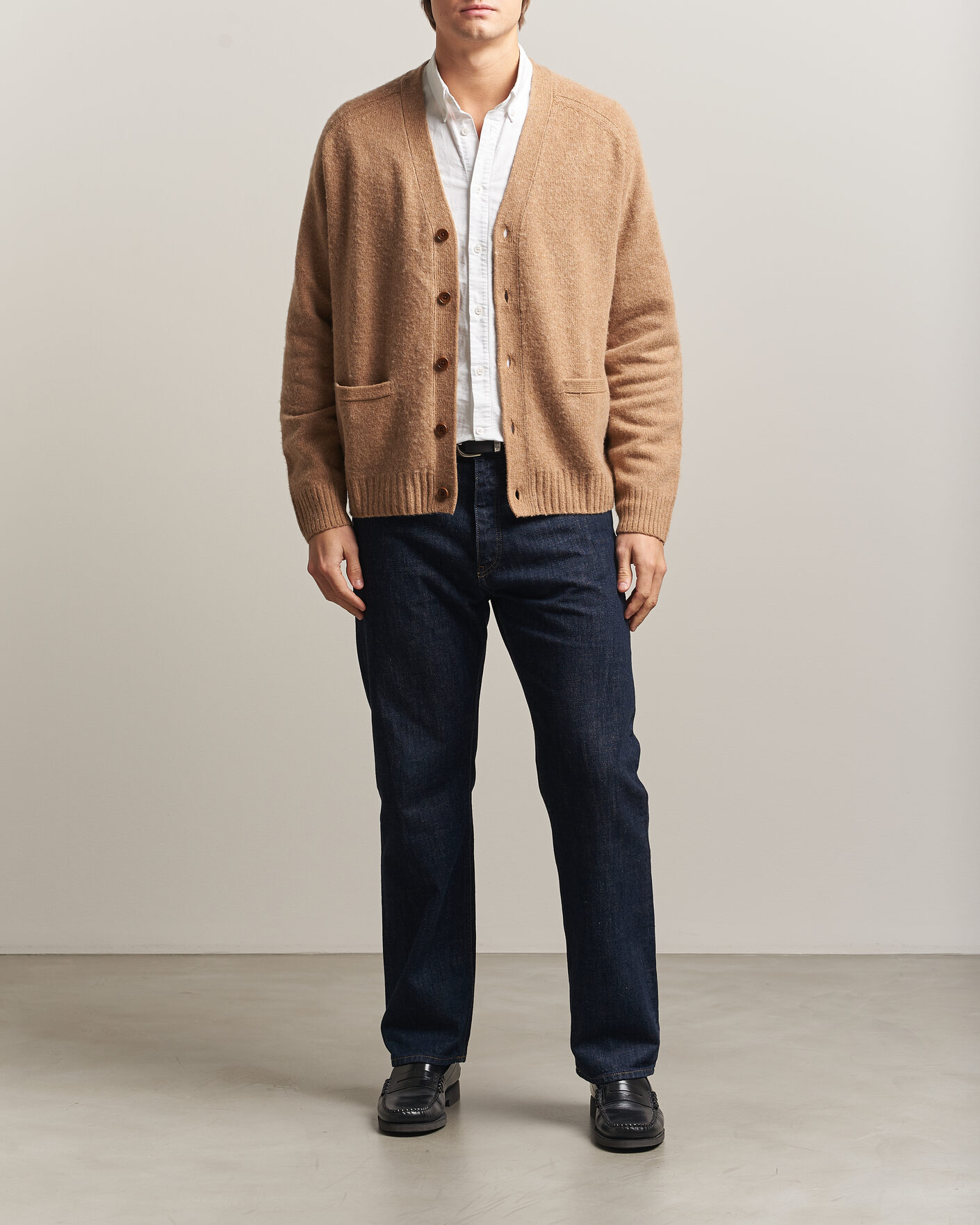 Herre | Gensere | Polo Ralph Lauren | Wool/Cashmere Patch Cardigan Crouton Tan Heather