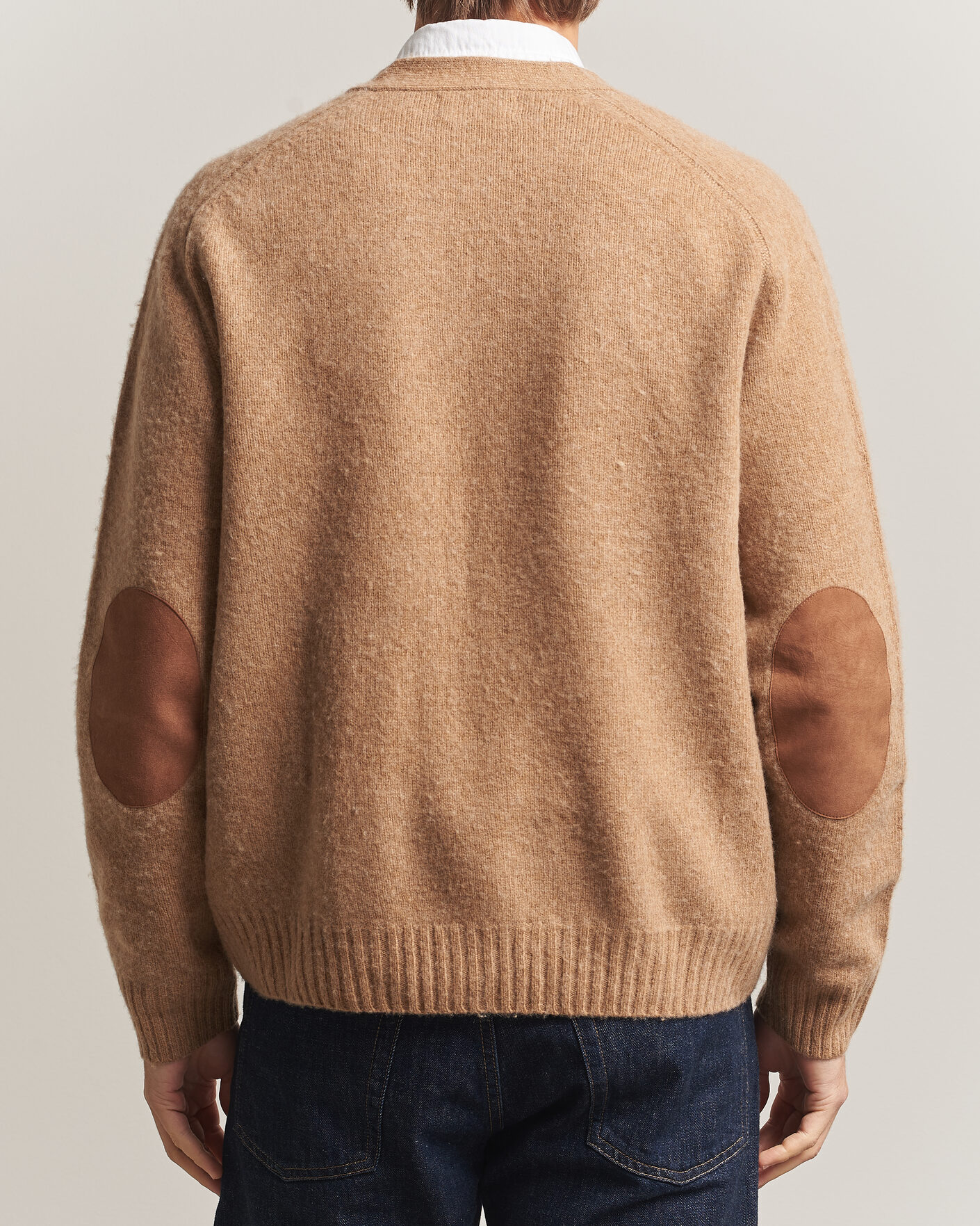 Herre | Gensere | Polo Ralph Lauren | Wool/Cashmere Patch Cardigan Crouton Tan Heather