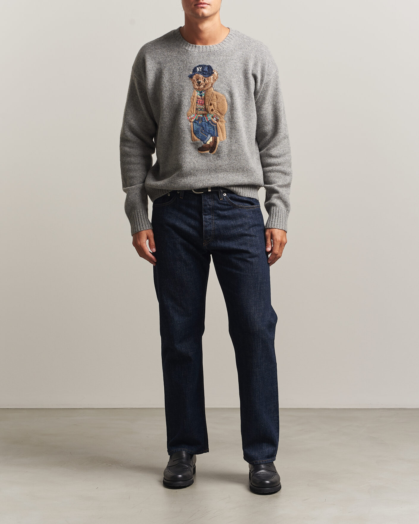 Herre | Gensere | Polo Ralph Lauren | Wool Blend Bear Sweater Grey Combo