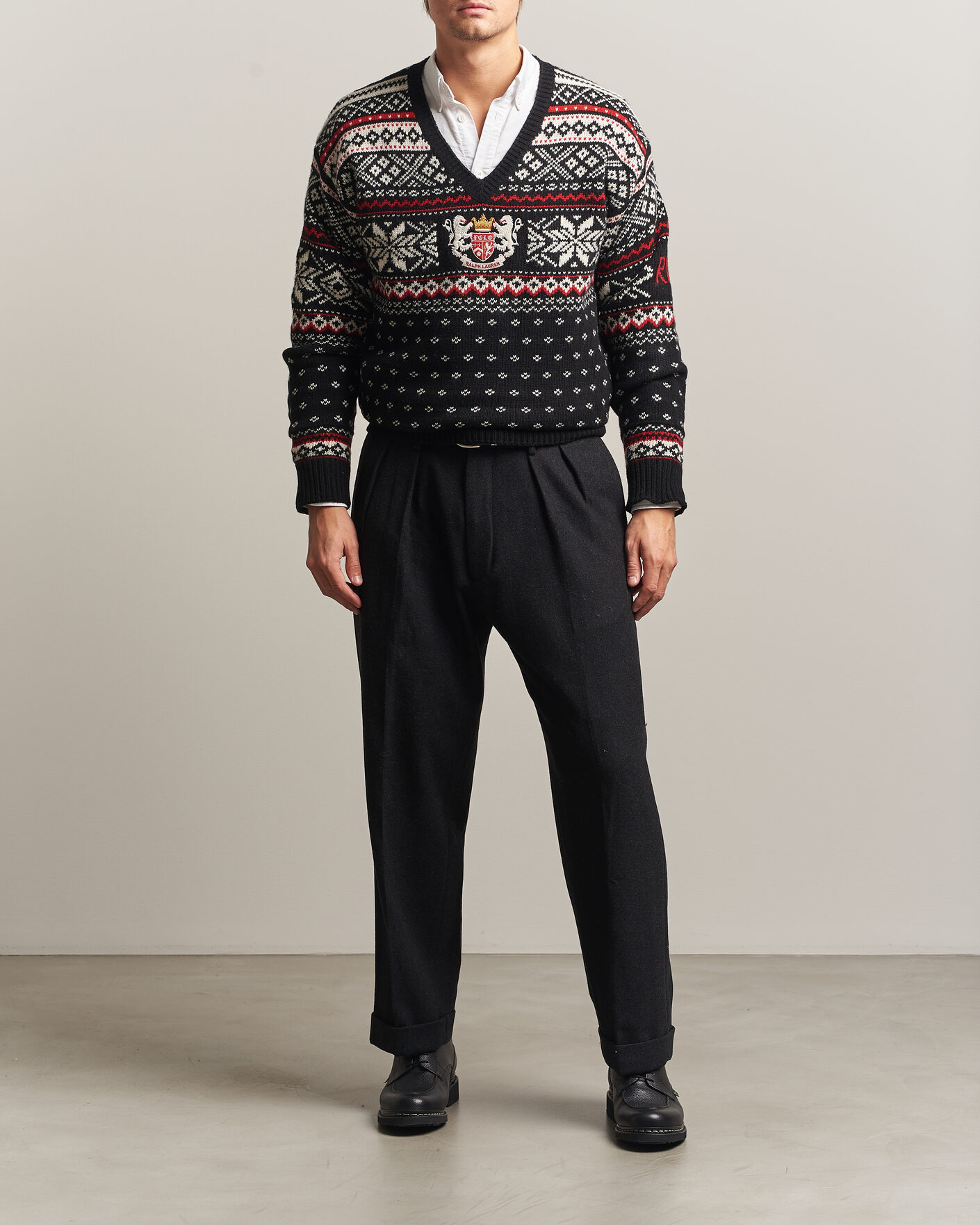 Herre | Gensere | Polo Ralph Lauren | Royal Holiday Wool Sweater Black Combo