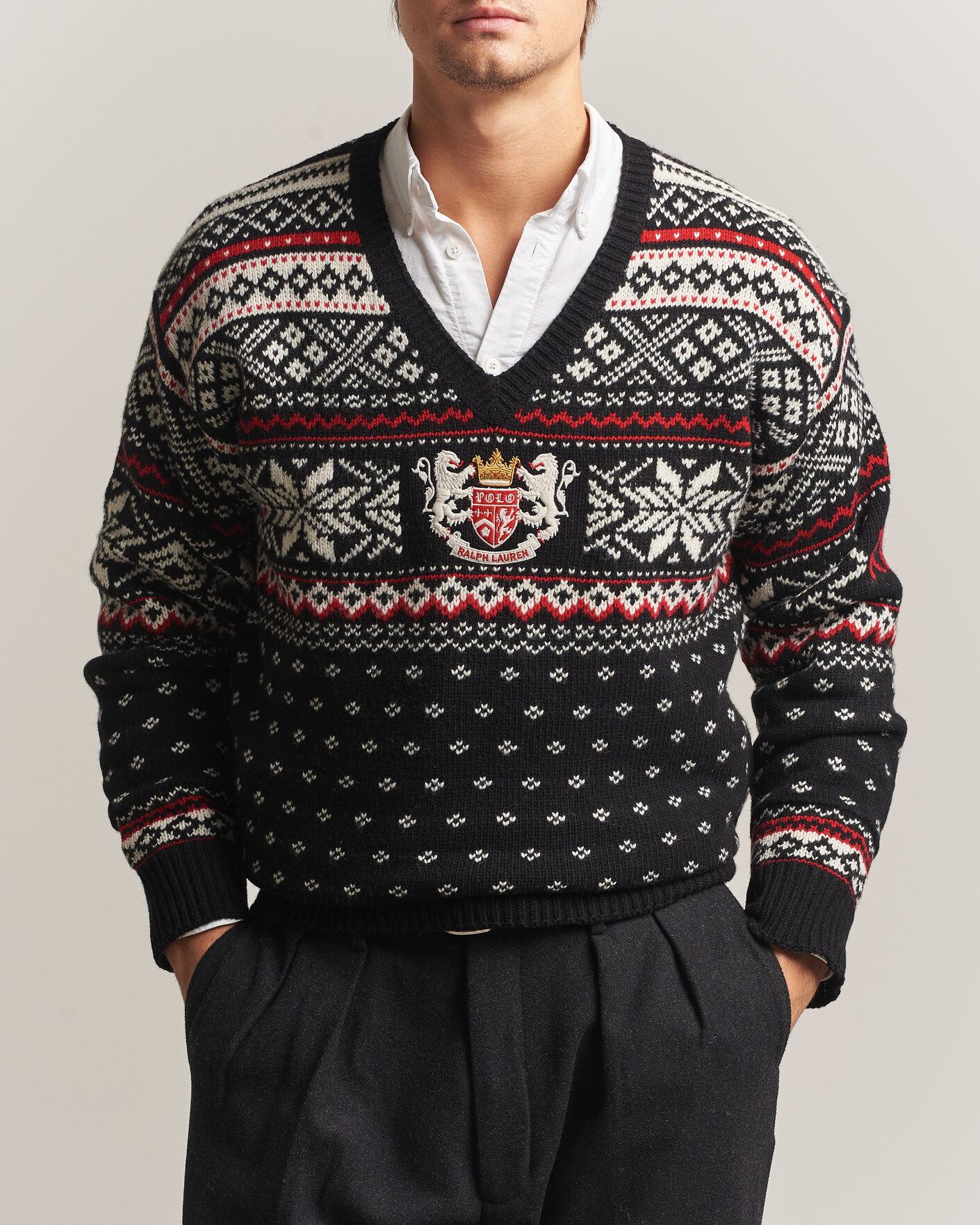 Herre | Gensere | Polo Ralph Lauren | Royal Holiday Wool Sweater Black Combo