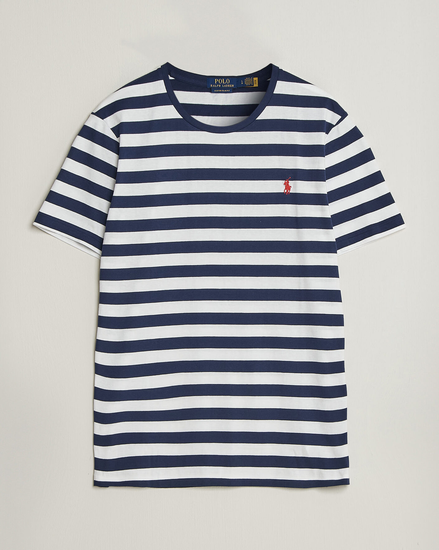 Herre | T-Shirts | Polo Ralph Lauren | Custom Slim Fit Striped T-Shirt Newport Navy