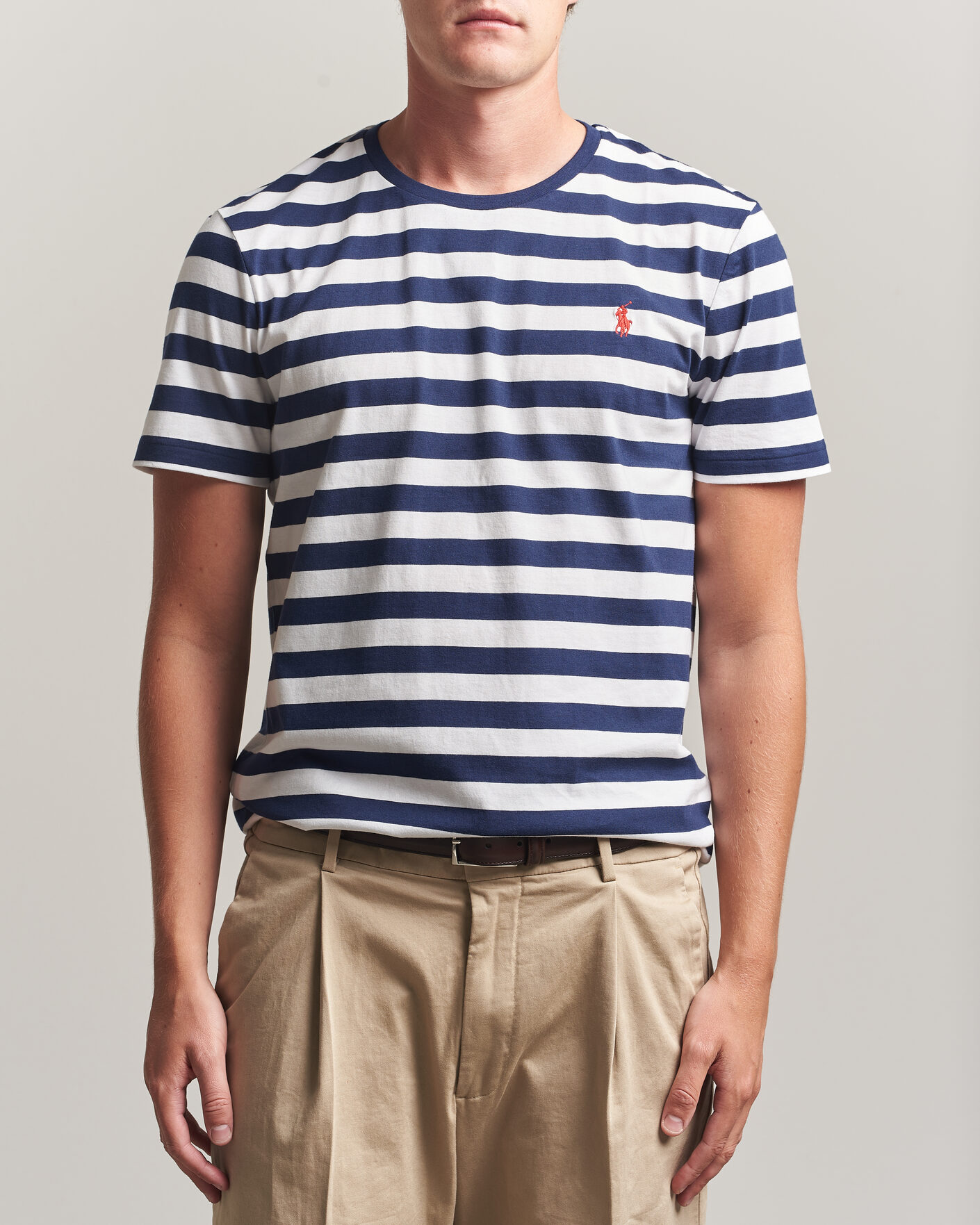 Herre | T-Shirts | Polo Ralph Lauren | Custom Slim Fit Striped T-Shirt Newport Navy