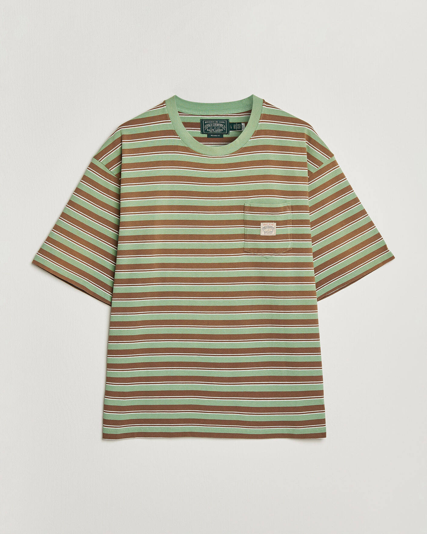 Herre | T-Shirts | Polo Ralph Lauren | Relaxed Fit Striped T-Shirt Outback Green