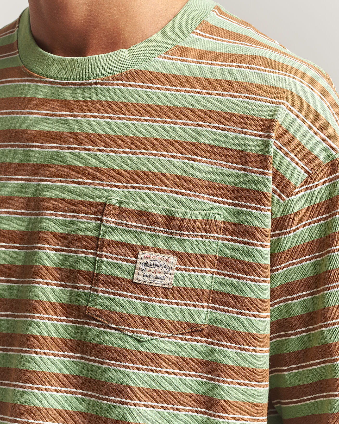 Herre | T-Shirts | Polo Ralph Lauren | Relaxed Fit Striped T-Shirt Outback Green