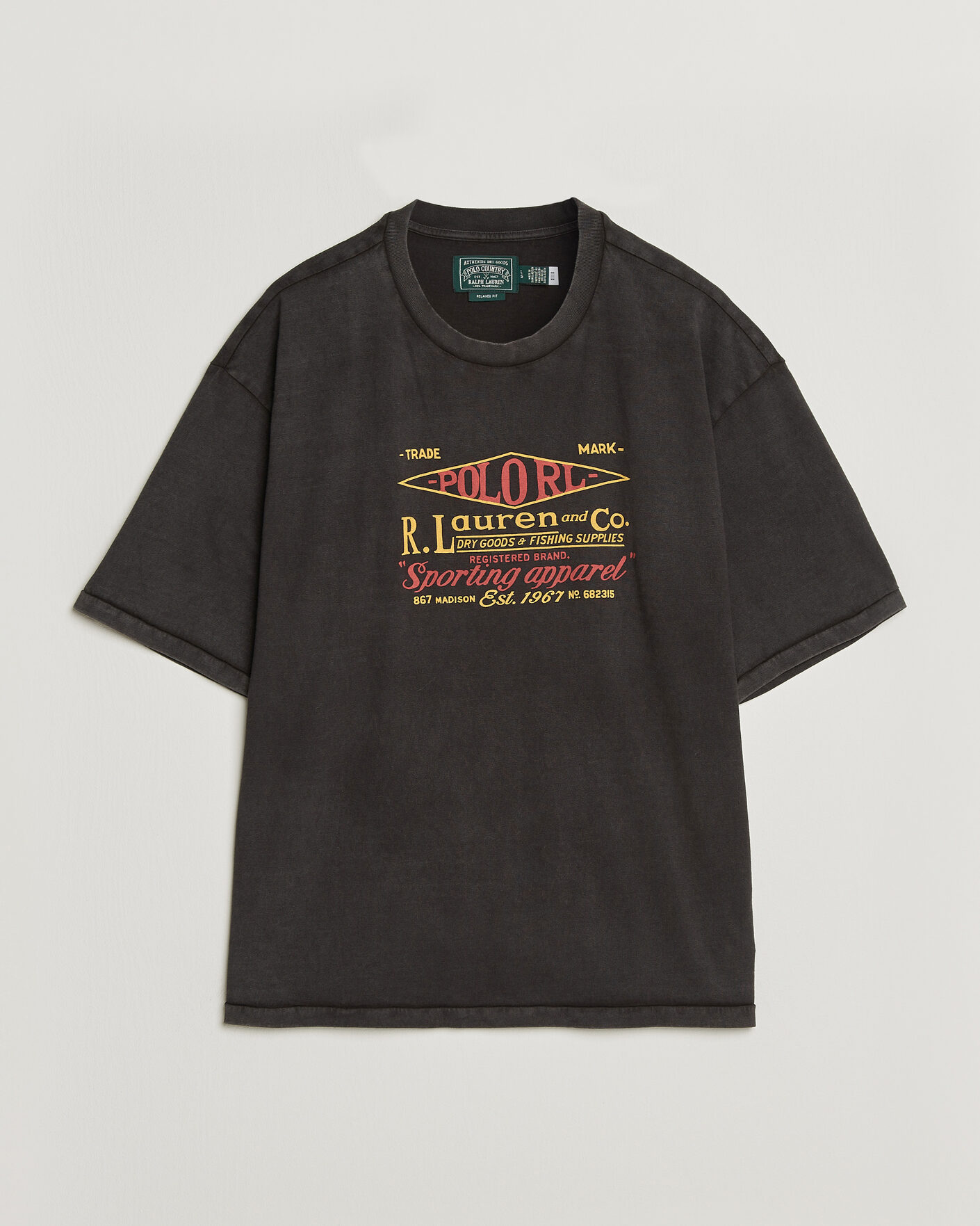 Herre | T-Shirts | Polo Ralph Lauren | Relaxed Fit Print T-Shirt Polo Black