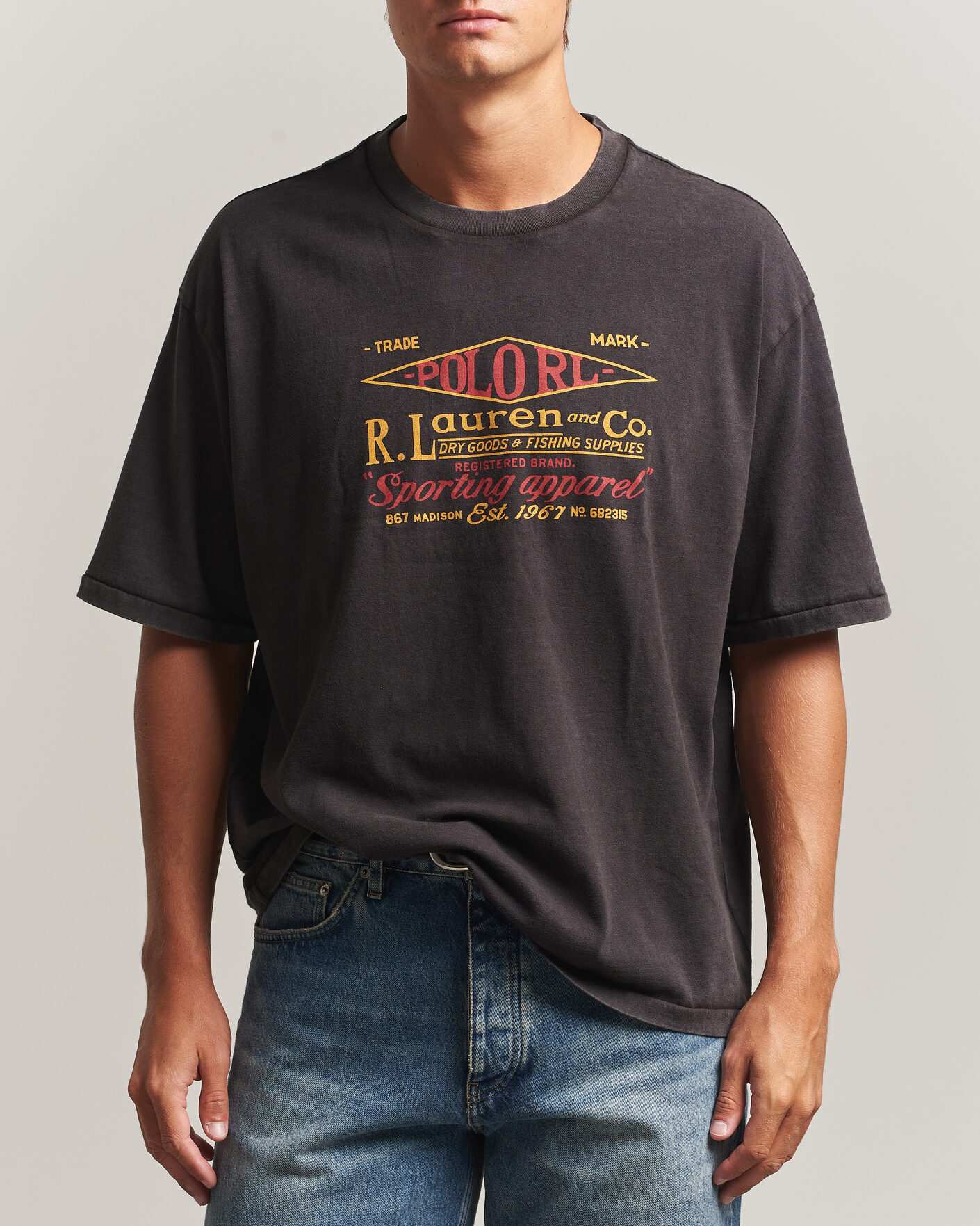 Herre | T-Shirts | Polo Ralph Lauren | Relaxed Fit Print T-Shirt Polo Black