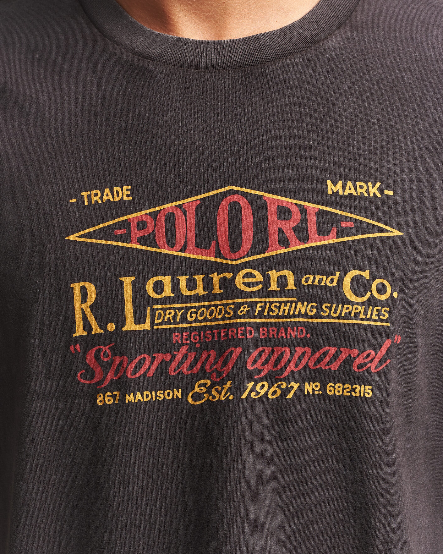 Herre | T-Shirts | Polo Ralph Lauren | Relaxed Fit Print T-Shirt Polo Black