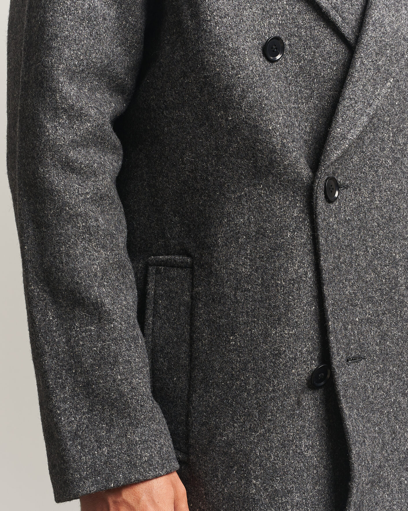 Herre | Jakker | Samsøe Samsøe | Vince Wool Double Breasted Coat Dark Grey Melange