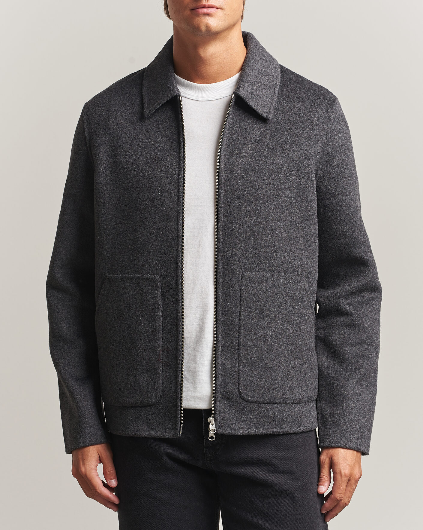 Herre | Jakker | Samsøe Samsøe | Paulo Wool Shirt Jacket Dark Grey Melange