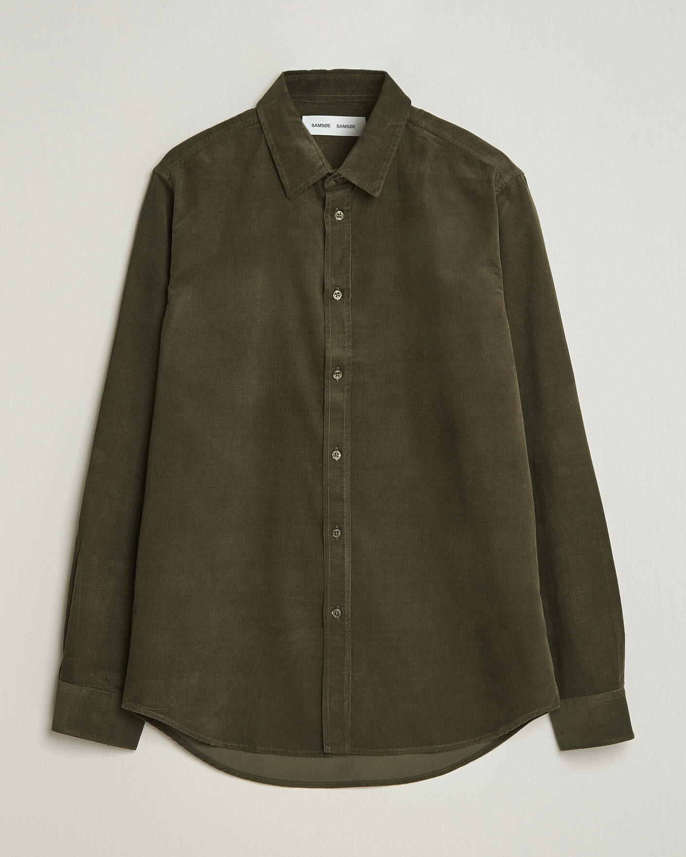 Herre | Skjorter | Samsøe Samsøe | Liam Baby Cord Shirt Forest Night