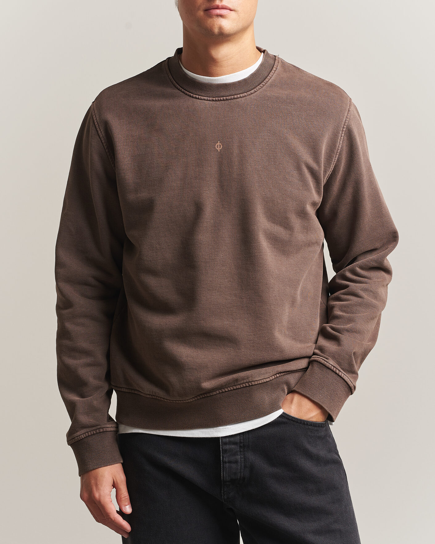 Herre | Gensere | Samsøe Samsøe | Ollie Washed Crew Neck Sweatshirt Delicioso
