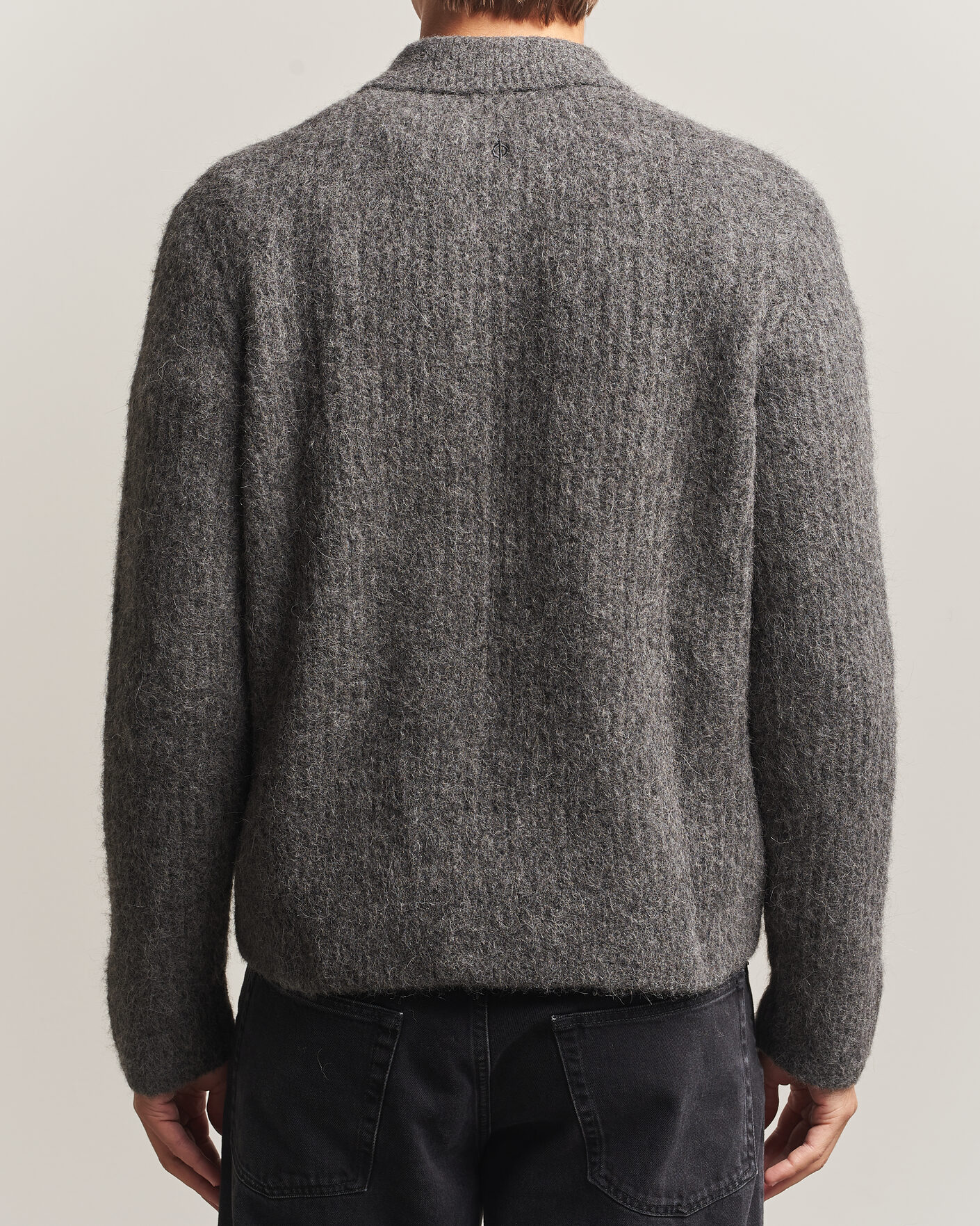 Herre | Gensere | Samsøe Samsøe | Job Alpaca Knitted Full Zip Dark Grey Melange