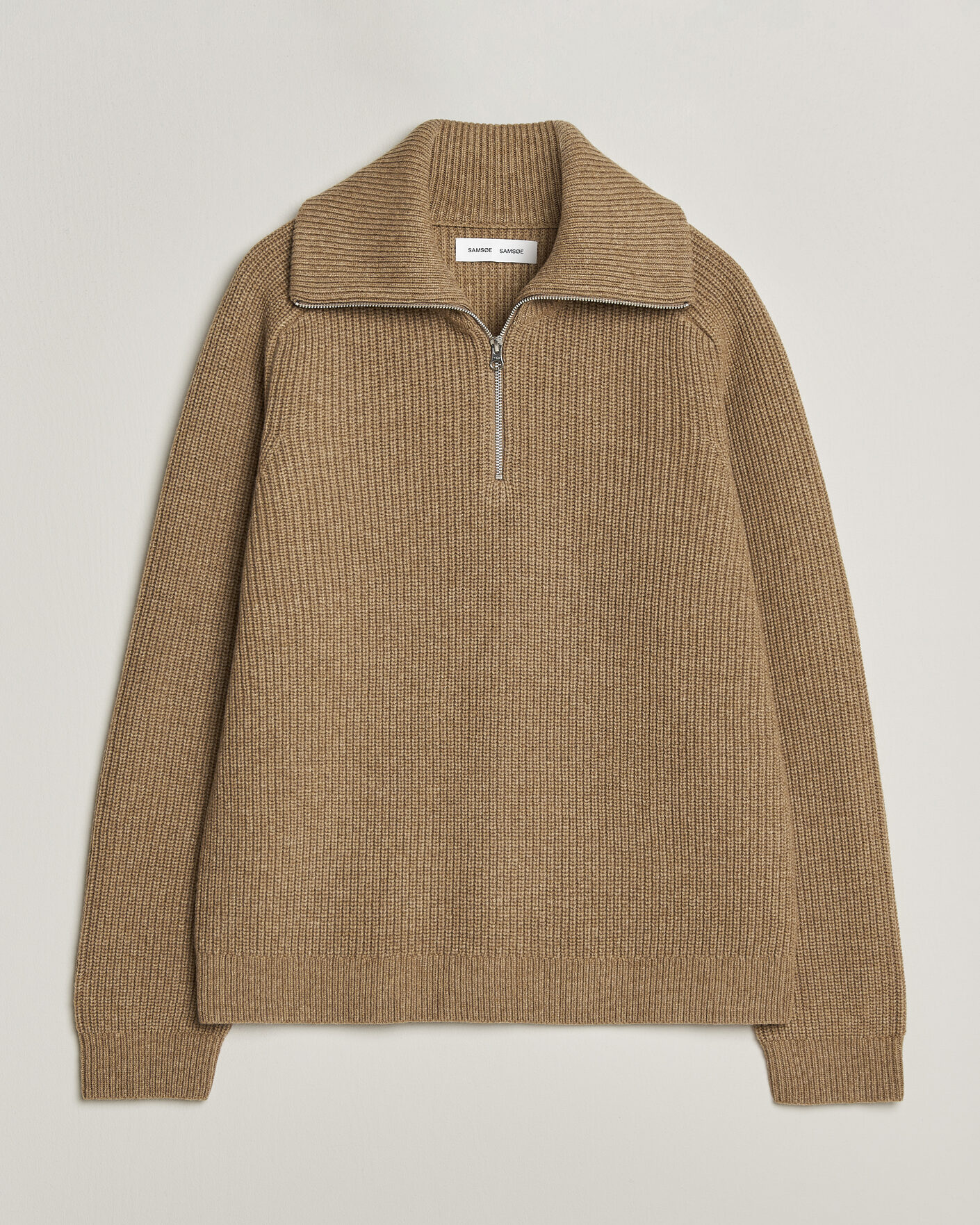 Herre | Gensere | Samsøe Samsøe | Rick Wool Heavy Knitted Half Zip Lead Gray