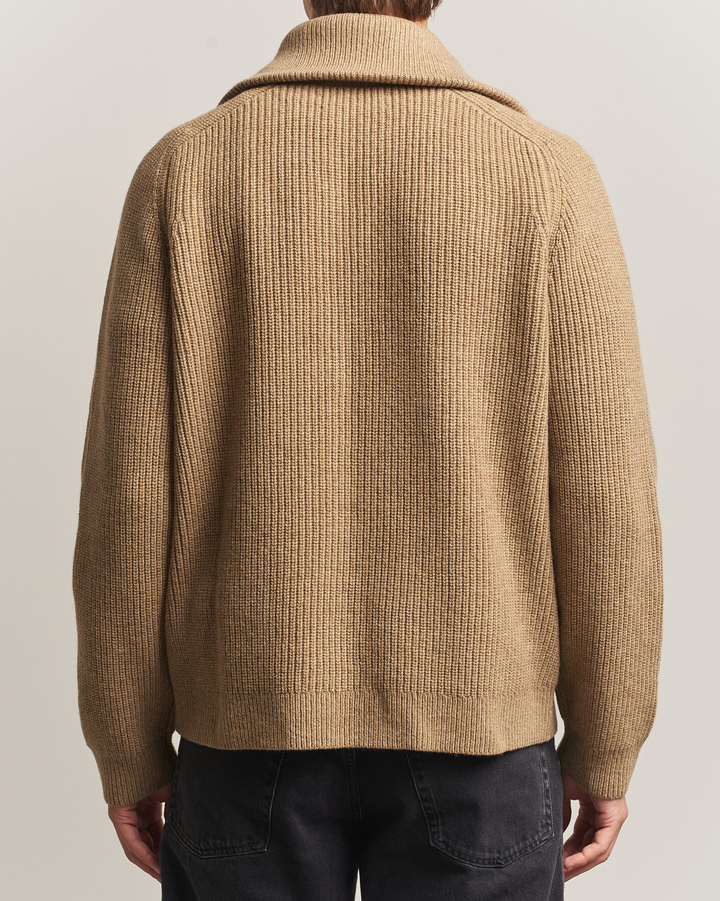 Herre | Gensere | Samsøe Samsøe | Rick Wool Heavy Knitted Half Zip Lead Gray