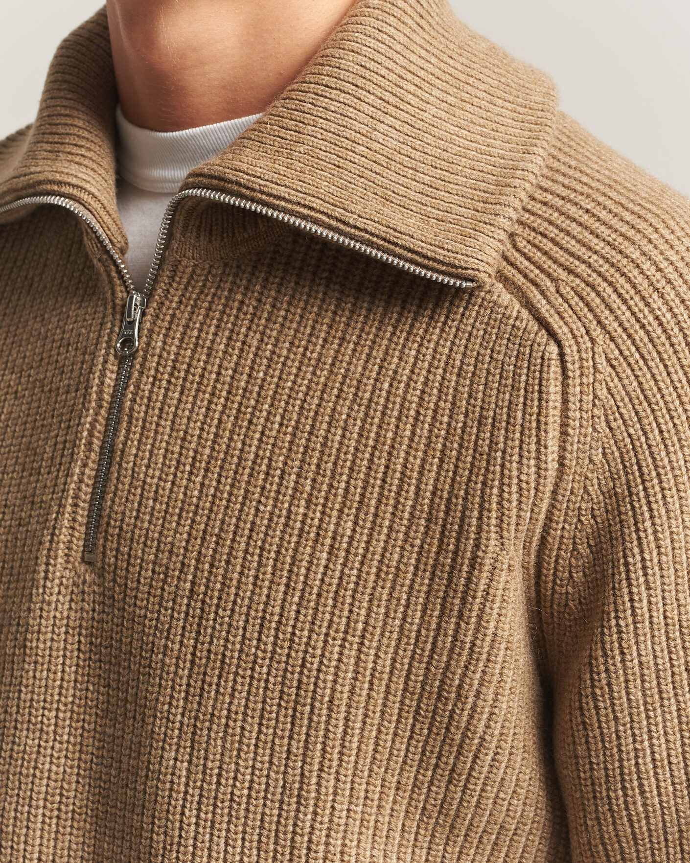 Herre | Gensere | Samsøe Samsøe | Rick Wool Heavy Knitted Half Zip Lead Gray