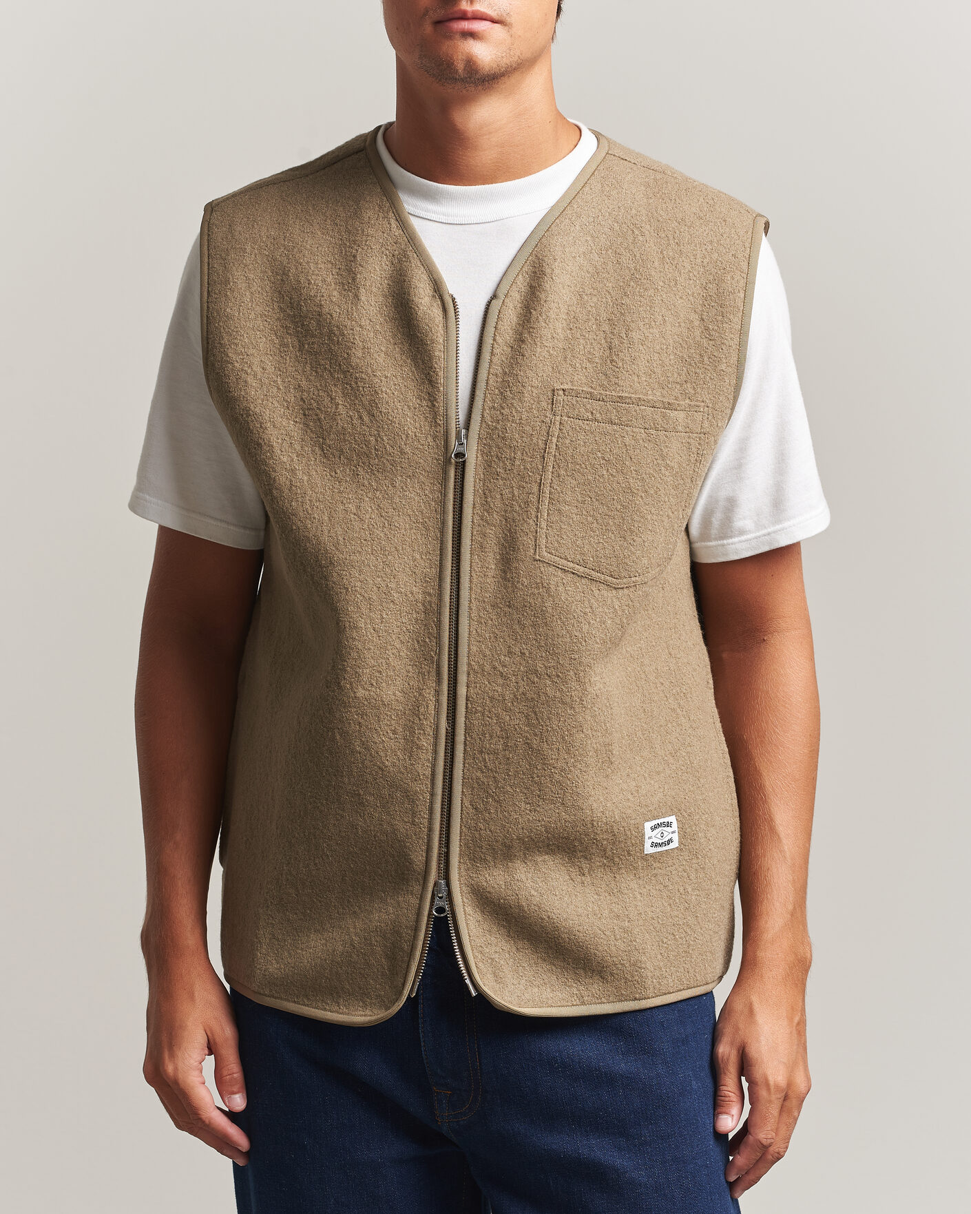 Herre | Gensere | Samsøe Samsøe | Hannes Boiled Wool Vest Lead Gray