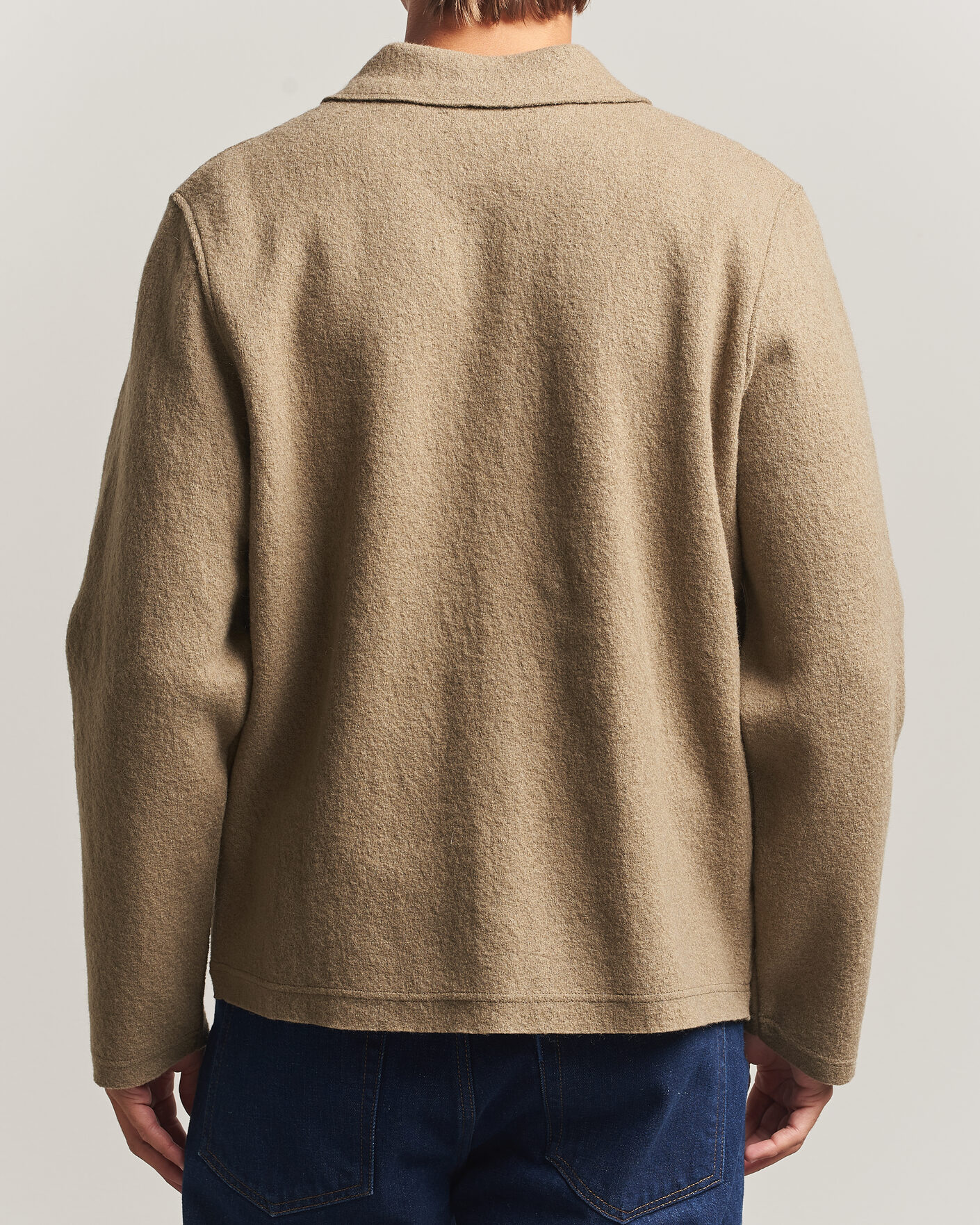 Herre | Gensere | Samsøe Samsøe | Hannes Boiled Wool Full Zip Lead Gray