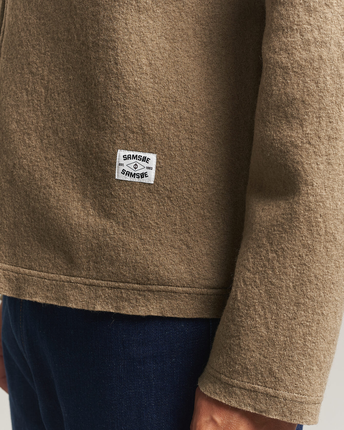 Herre | Gensere | Samsøe Samsøe | Hannes Boiled Wool Full Zip Lead Gray