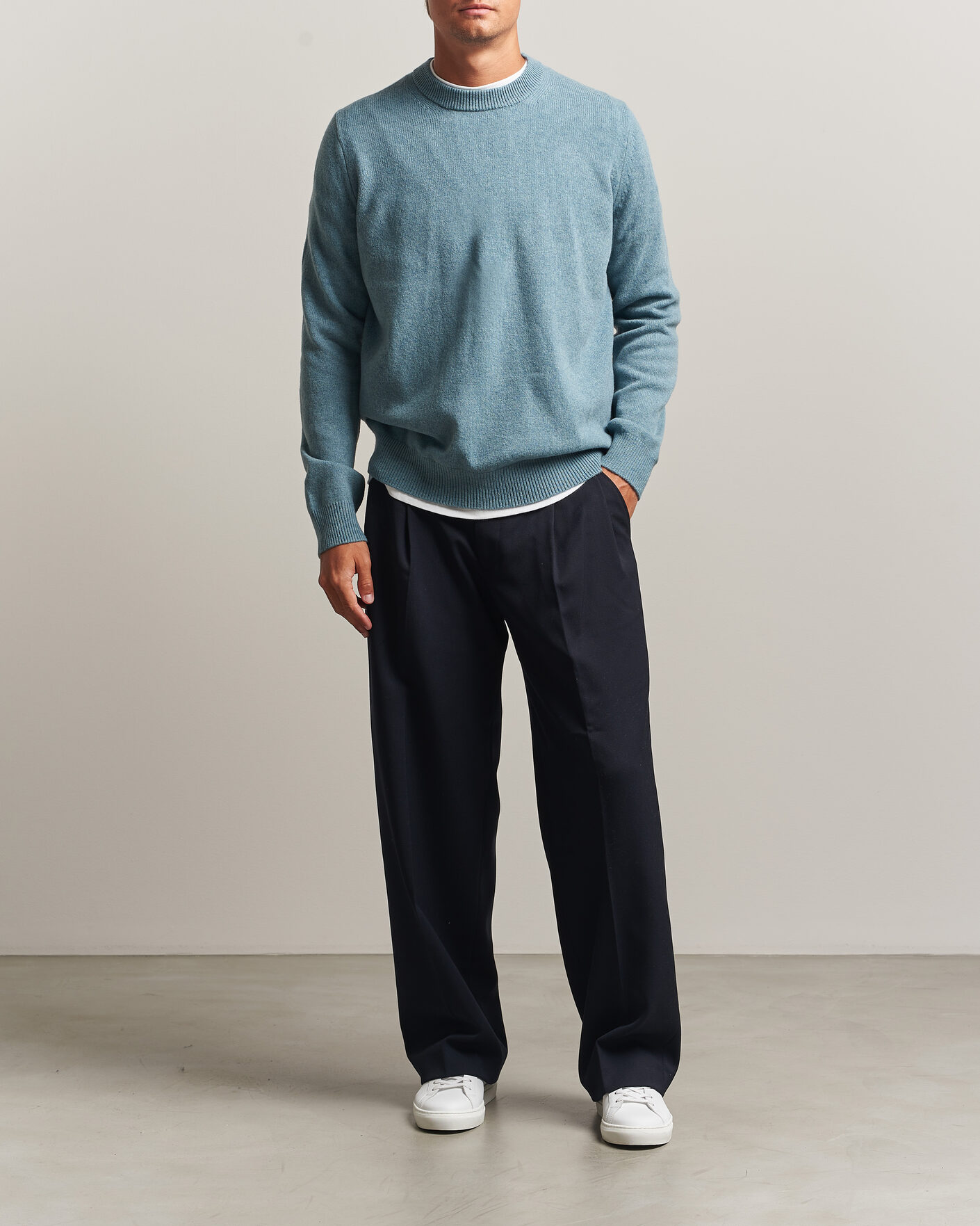 Herre | Gensere | Samsøe Samsøe | Isak Knitted Crew Neck Stormy Sea