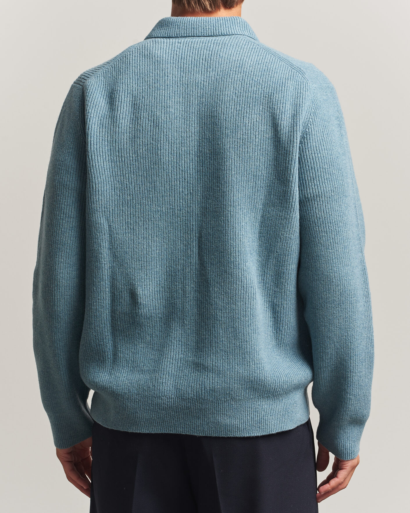 Herre | Gensere | Samsøe Samsøe | Isak Knitted Half Zip Polo Stormy Sea