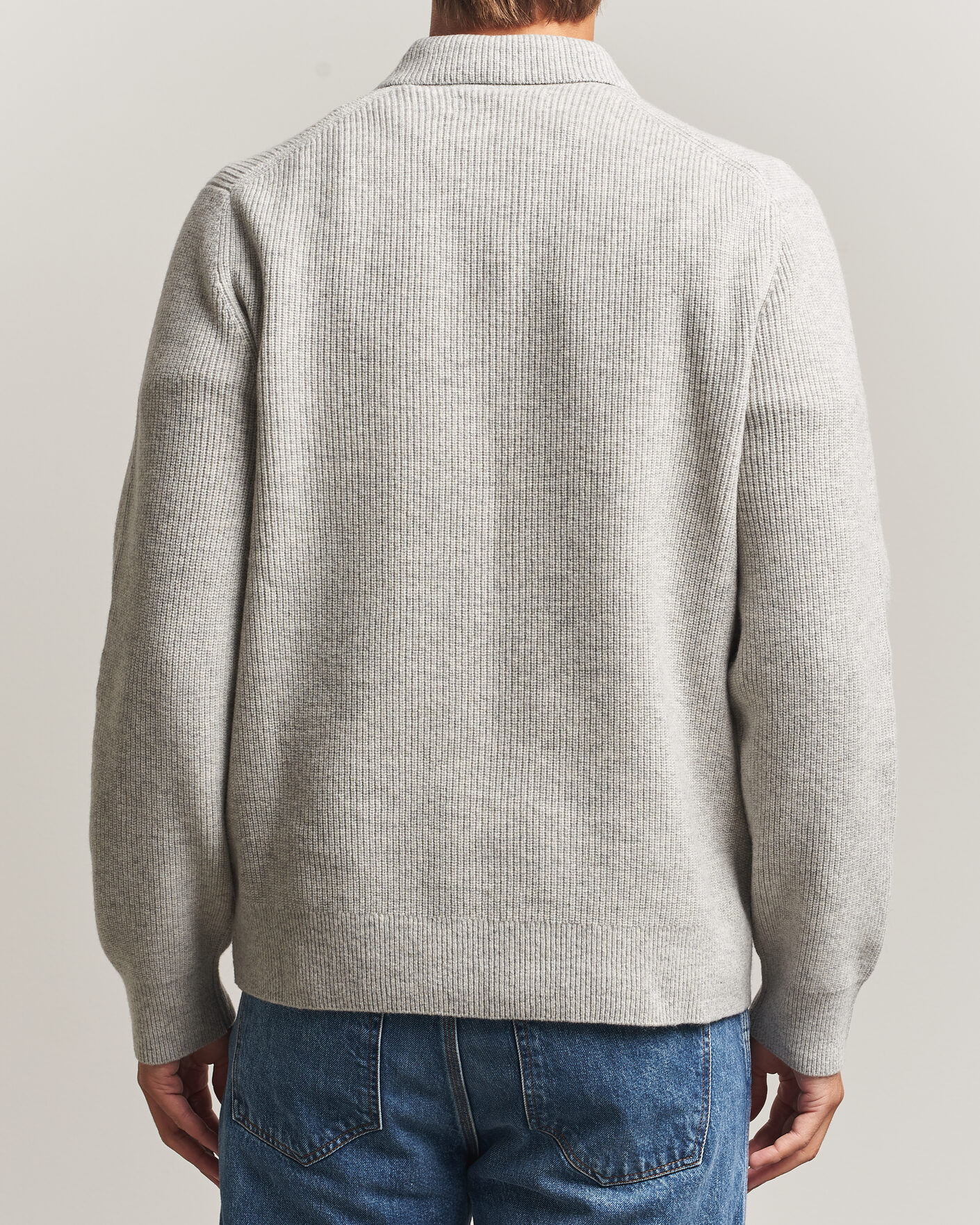 Herre | Gensere | Samsøe Samsøe | Isak Knitted Half Zip Polo Grey Melange