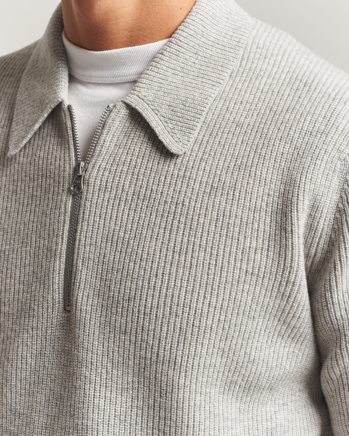 Herre | Gensere | Samsøe Samsøe | Isak Knitted Half Zip Polo Grey Melange