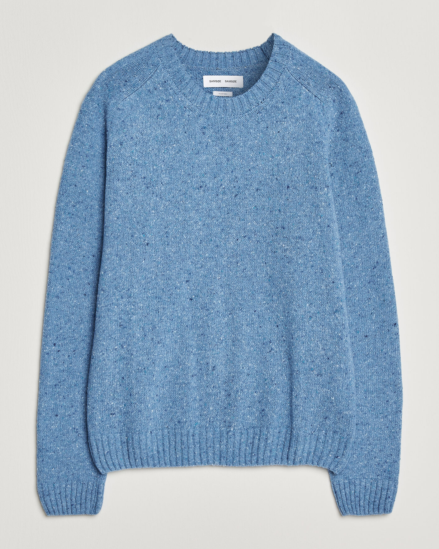 Herre | Gensere | Samsøe Samsøe | Nate Donegal Wool Knitted Striped Sweater Cyaneus