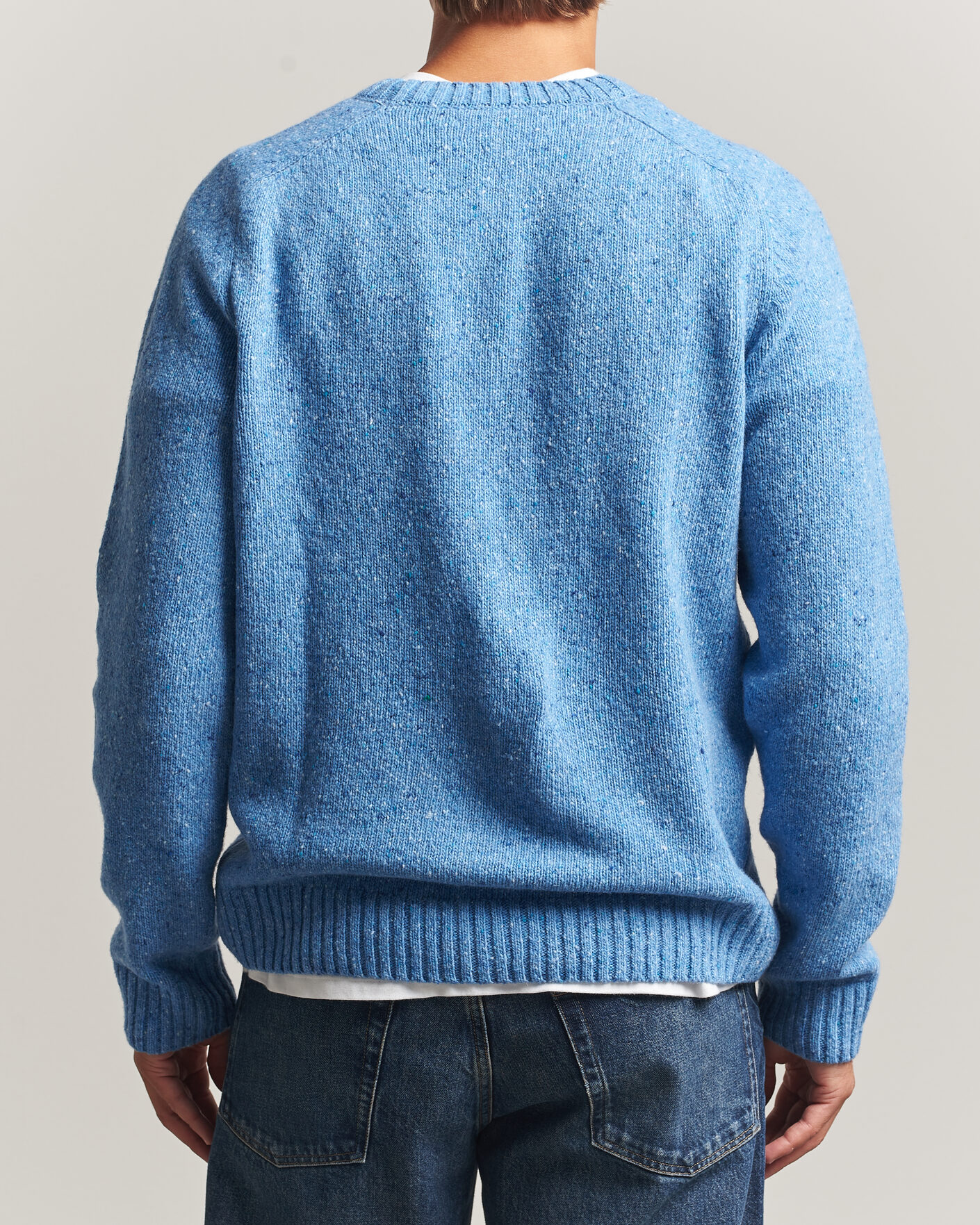 Herre | Gensere | Samsøe Samsøe | Nate Donegal Wool Knitted Striped Sweater Cyaneus