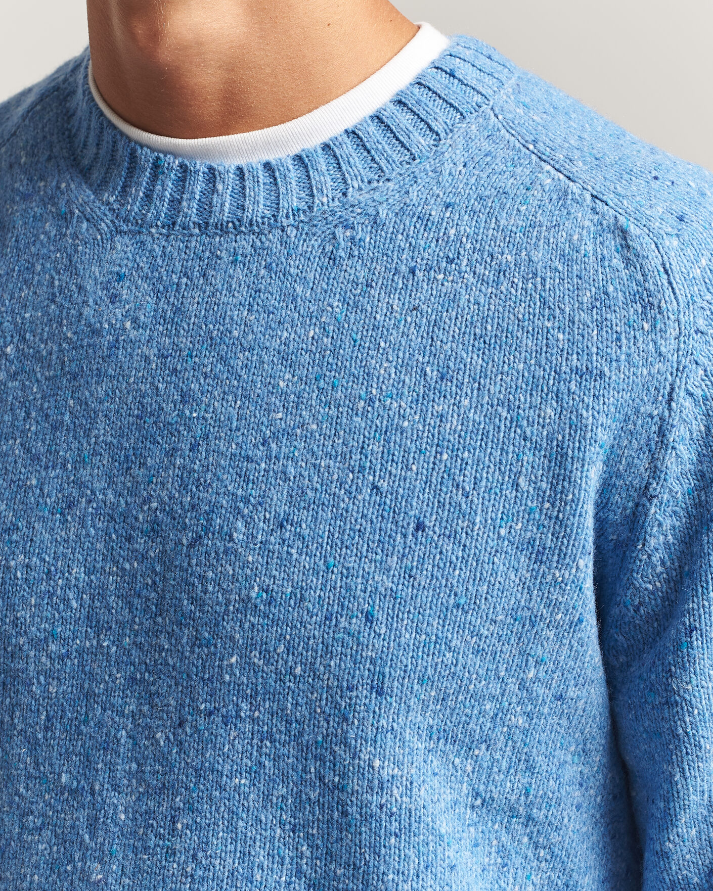 Herre | Gensere | Samsøe Samsøe | Nate Donegal Wool Knitted Striped Sweater Cyaneus