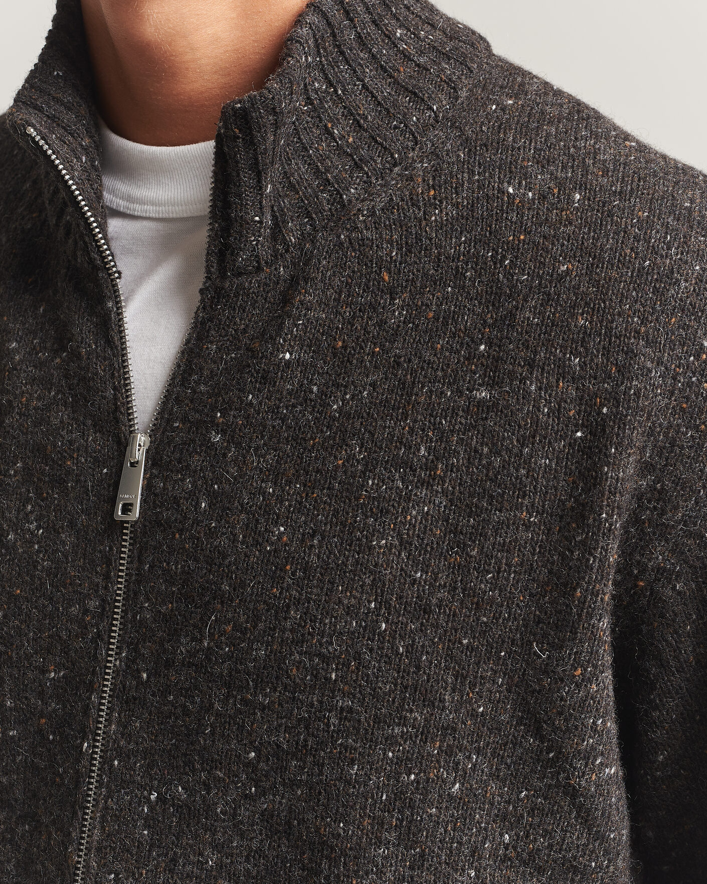 Herre | Gensere | Samsøe Samsøe | Nate Donegal Wool Knitted Full Zip Delicioso