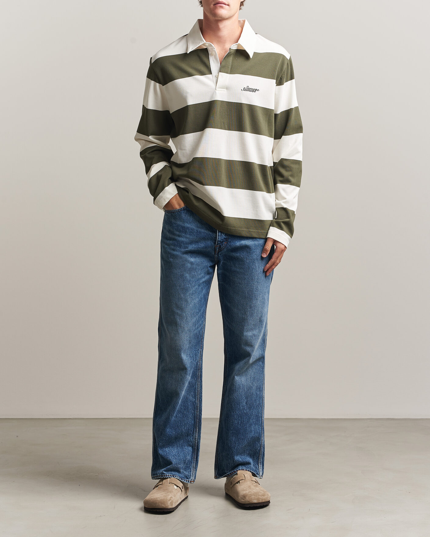 Herre | Gensere | Samsøe Samsøe | Kevin Barstriped Rugger Forest Night/White