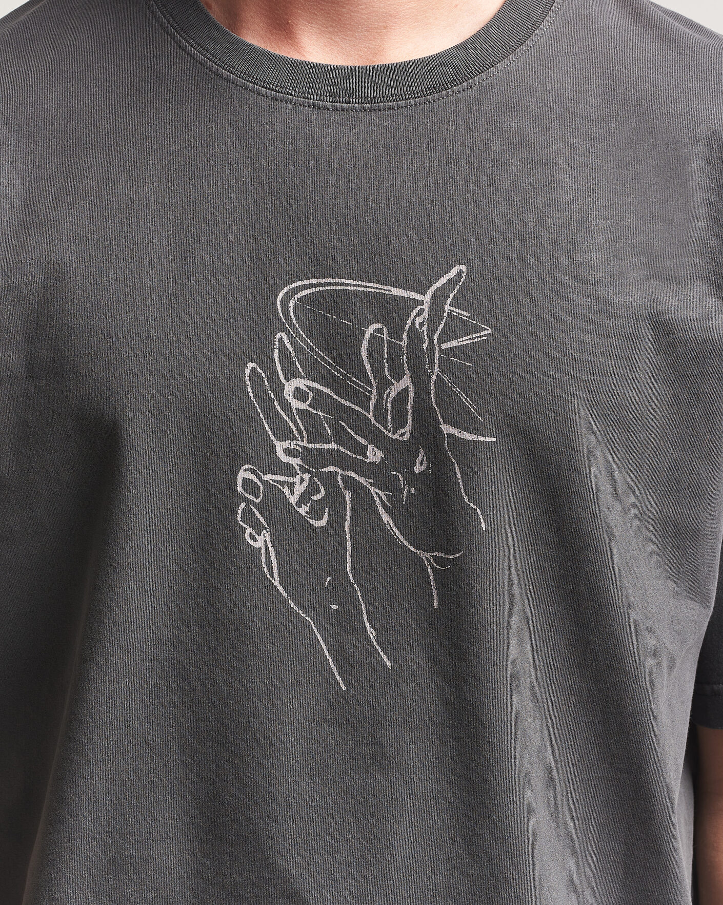 Herre | T-Shirts | Samsøe Samsøe | Giles Printed Crew Neck T-Shirt Black Lines