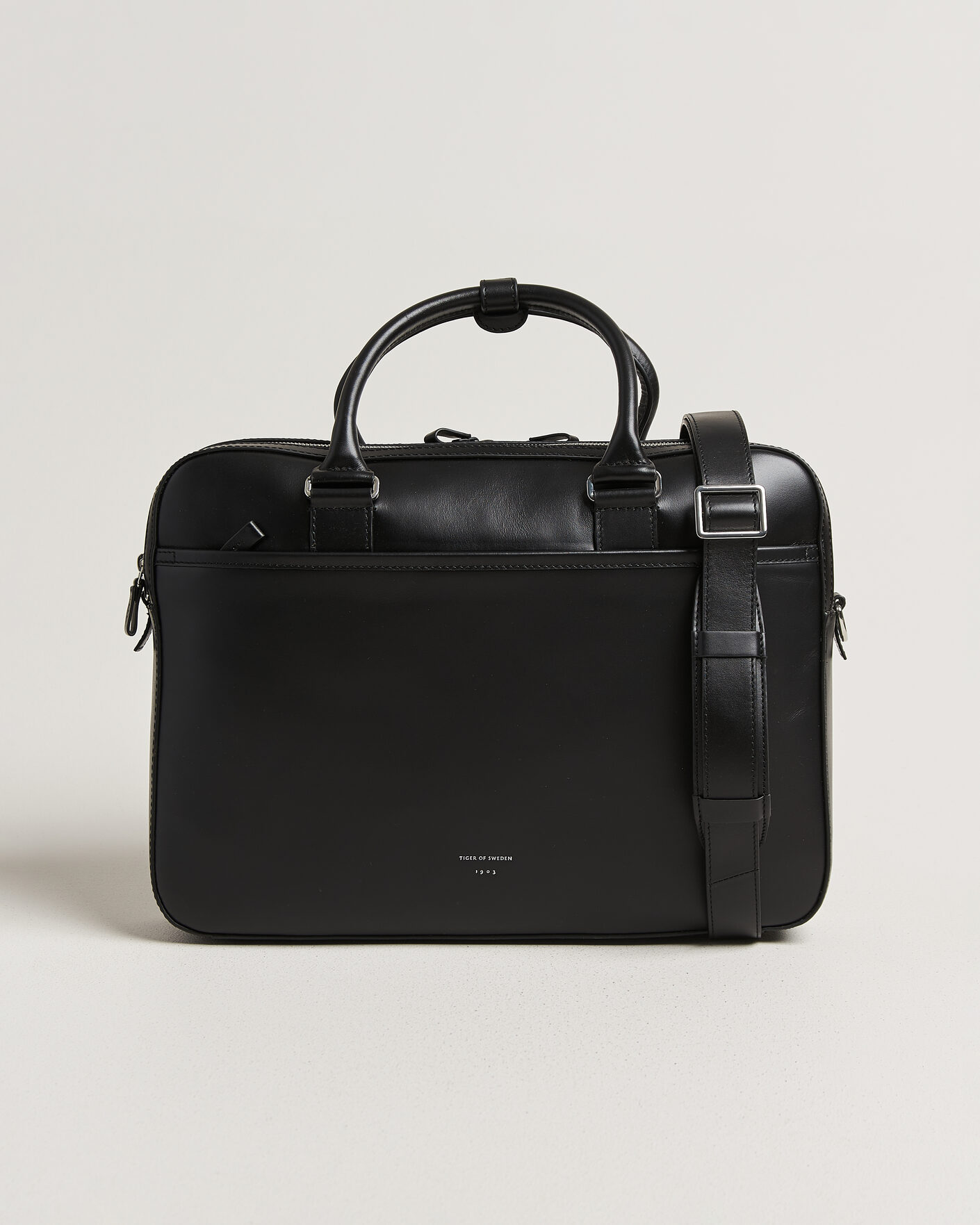 Herre | Vesker | Tiger of Sweden | Burin Smooth Leather Briefcase Black